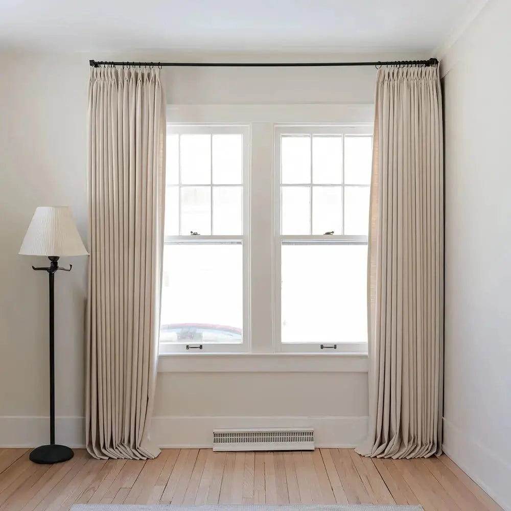 Isabella heavyweight cotton pleated drapery for elegant insulated interiors