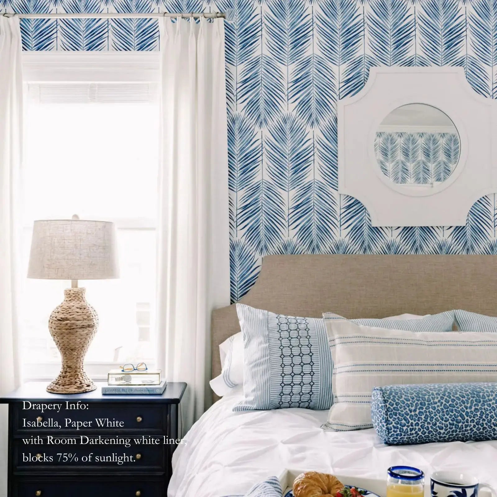 Isabella heavyweight cotton pleated drapery for elegant insulated interiors