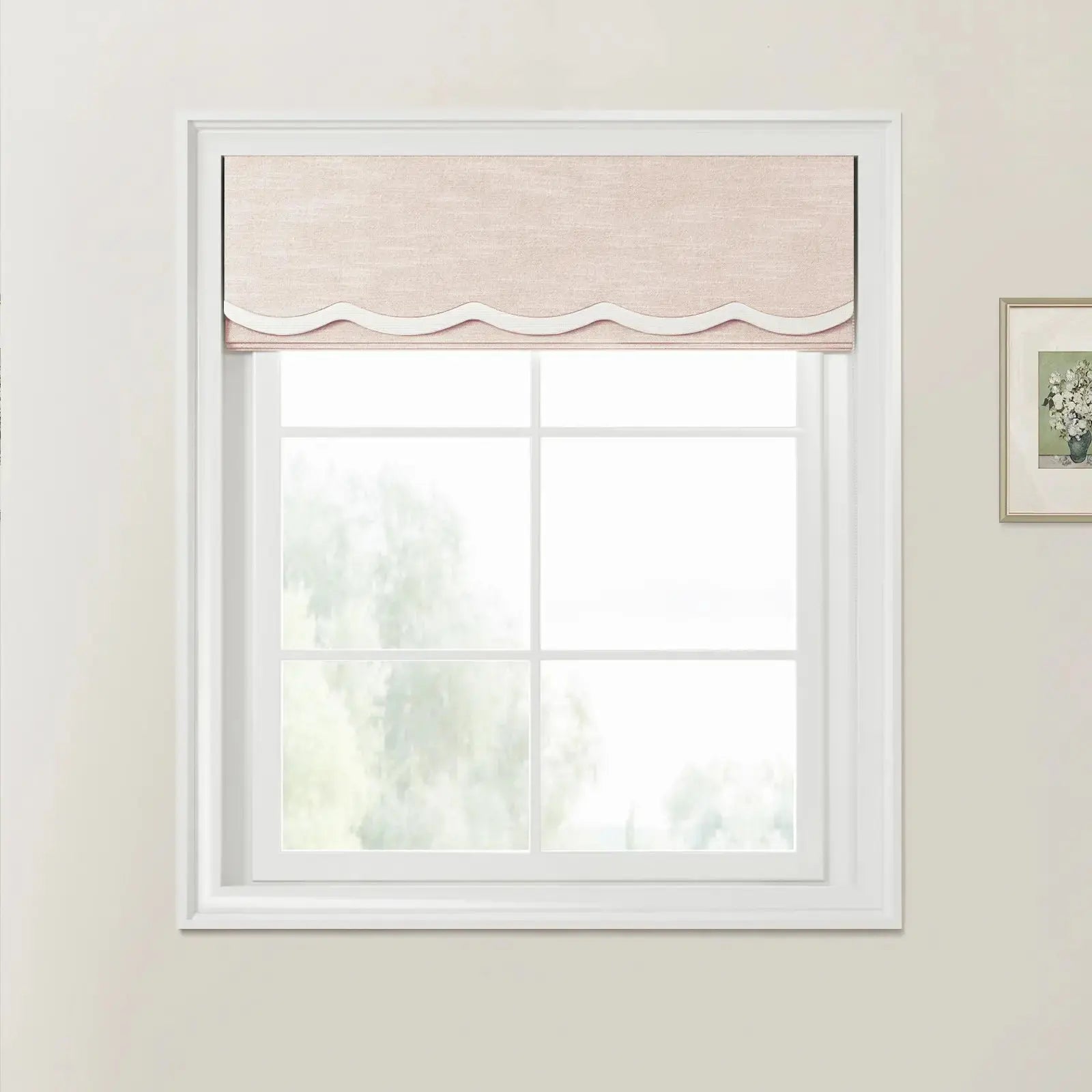 Jawara Linen Cotton Valanced Day Night Roman Shade Cord Lift -TWOPAGES