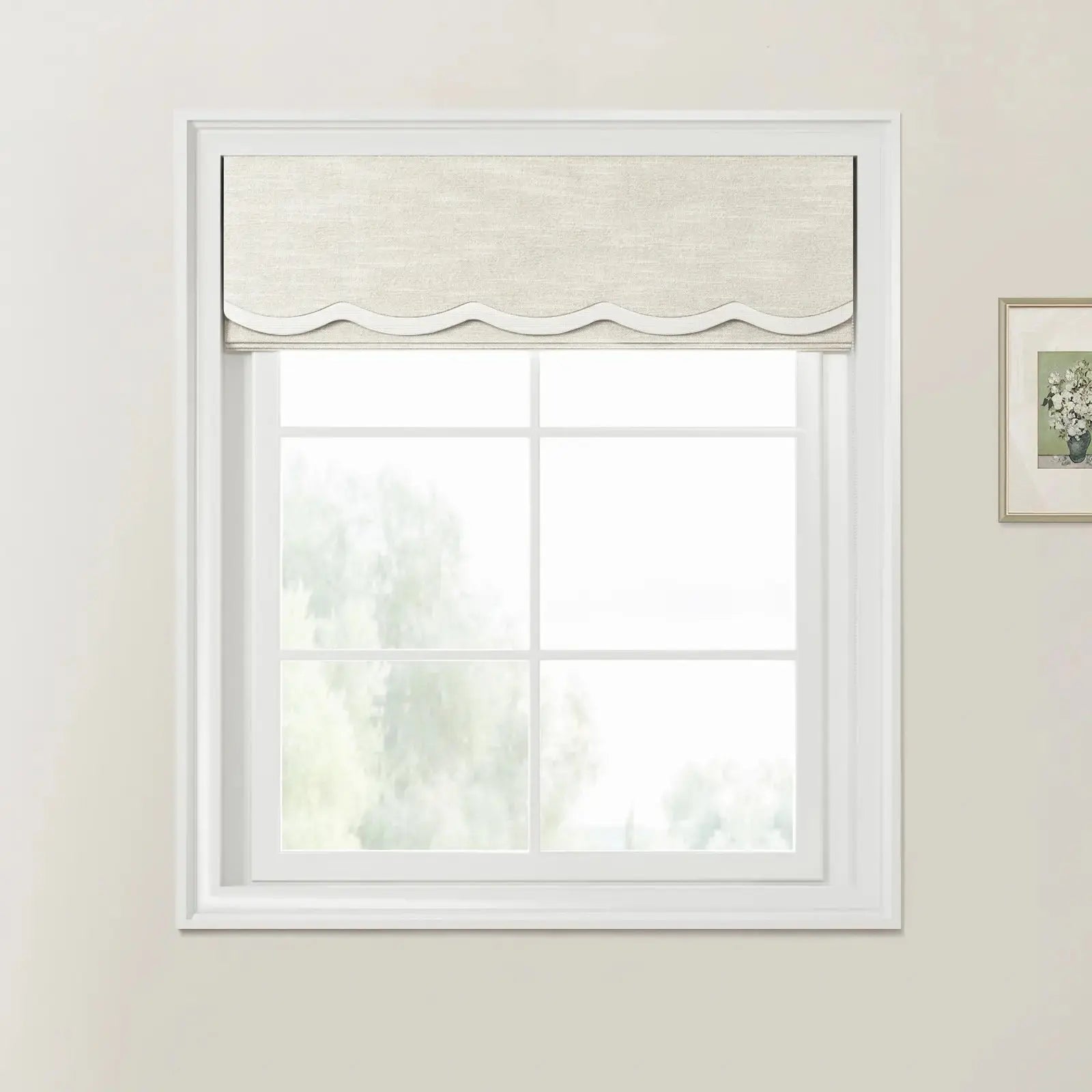 Jawara Linen Cotton Valanced Day Night Roman Shade Cord Lift -TWOPAGES