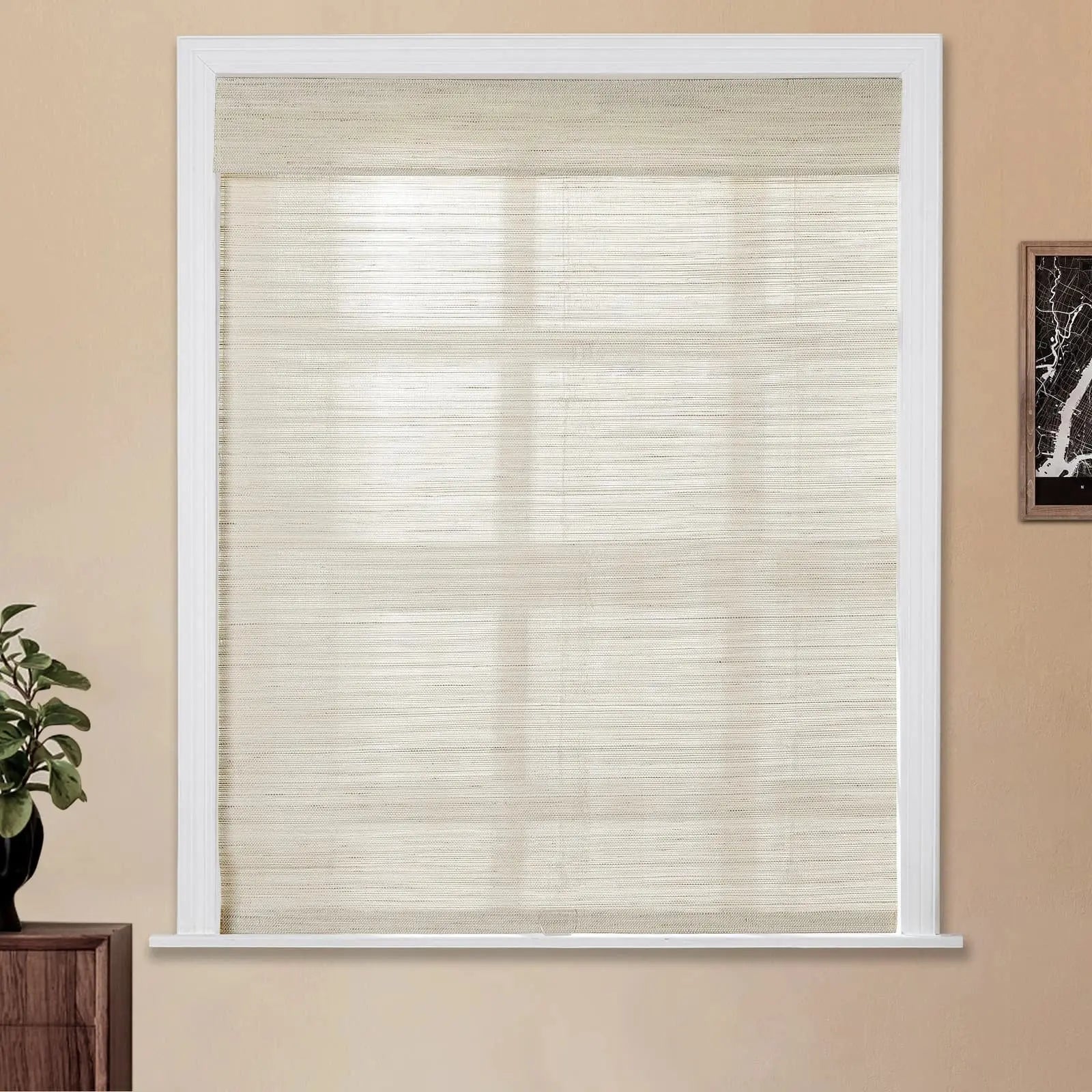 Natural Ramie Bamboo Woven Shade - Wall White TWOPAGES CURTAINS