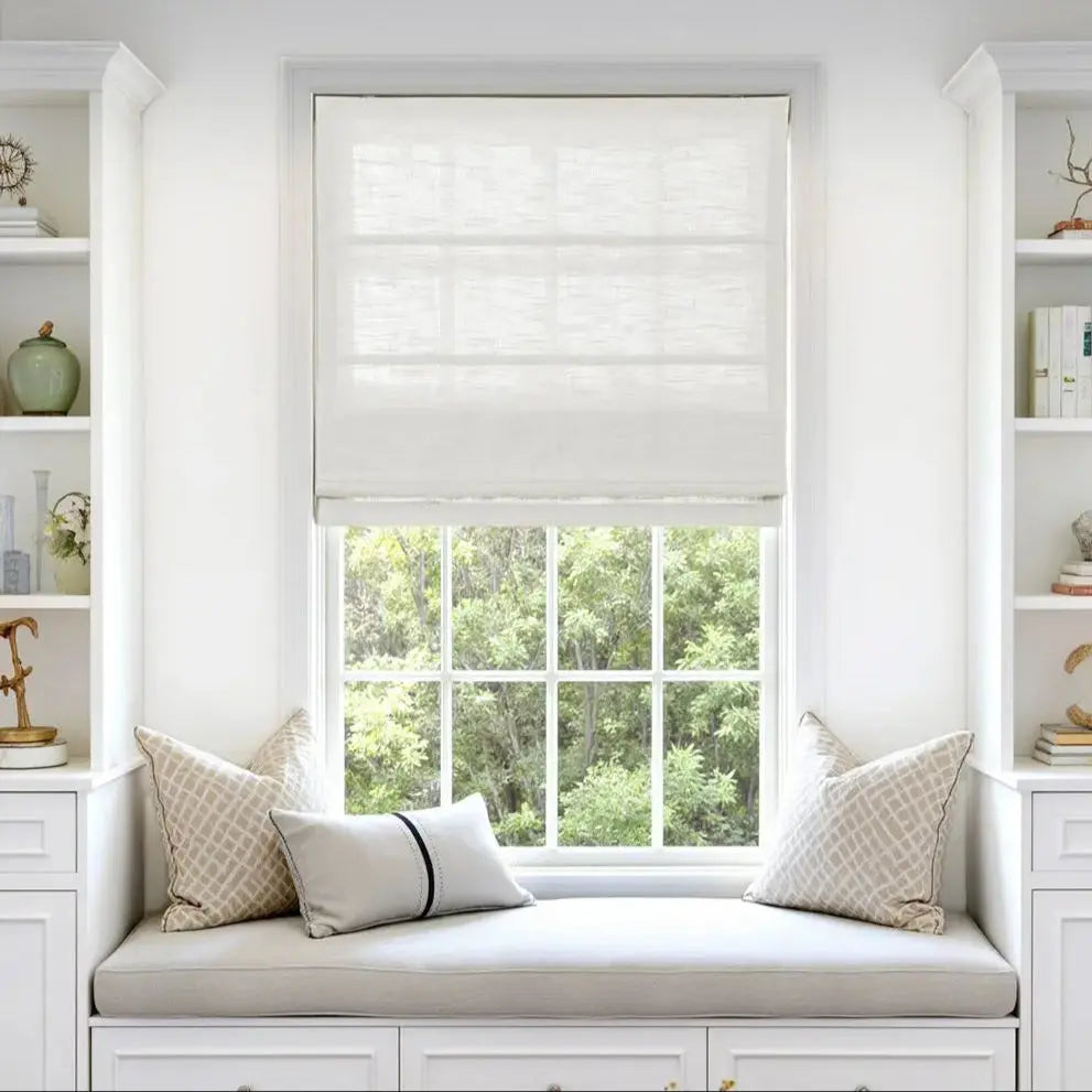 Jawara Roman Shade Cordless-Wooden Headrail -TWOPAGES