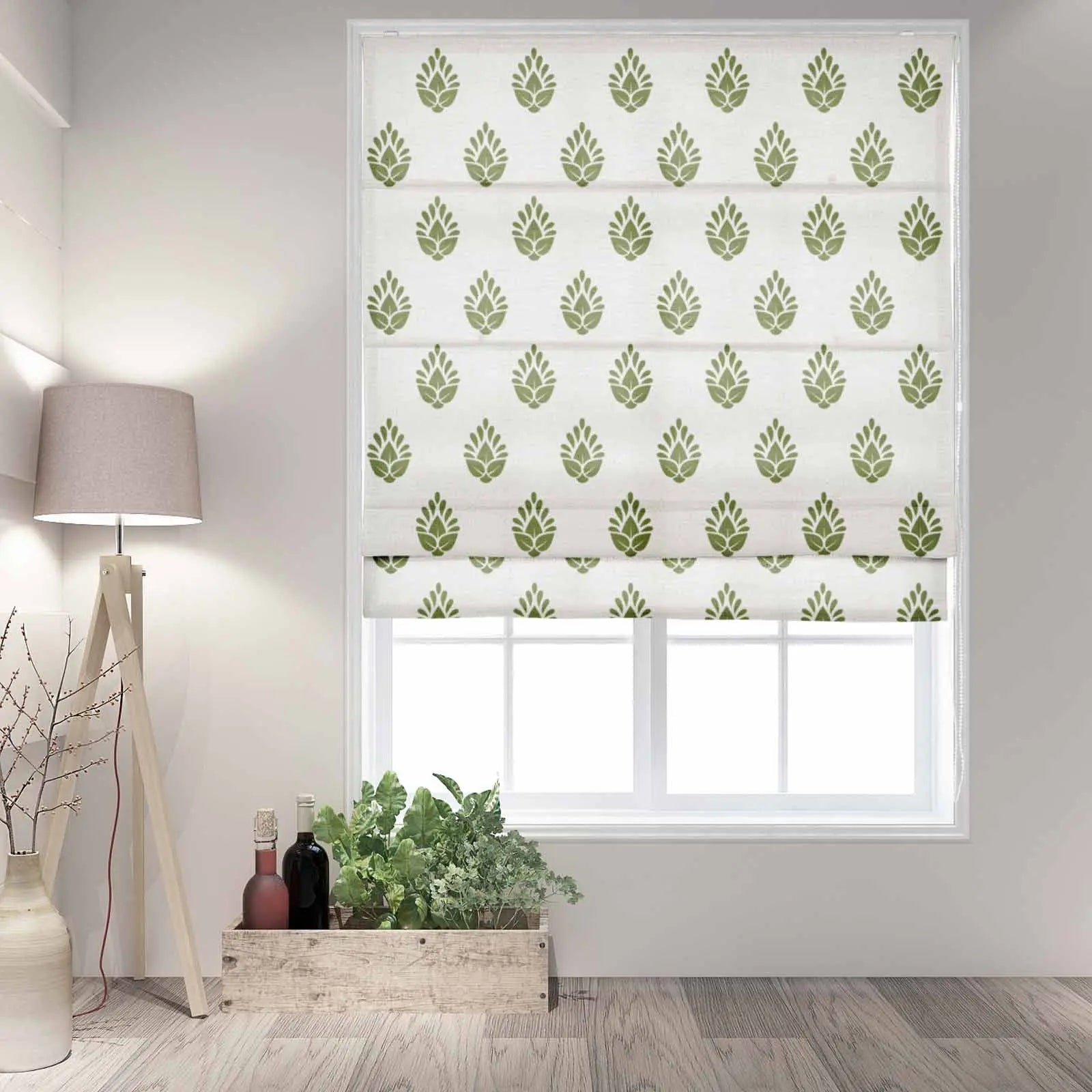 Stefana Silber Printed Roman Shade Cord Lift TWOPAGES