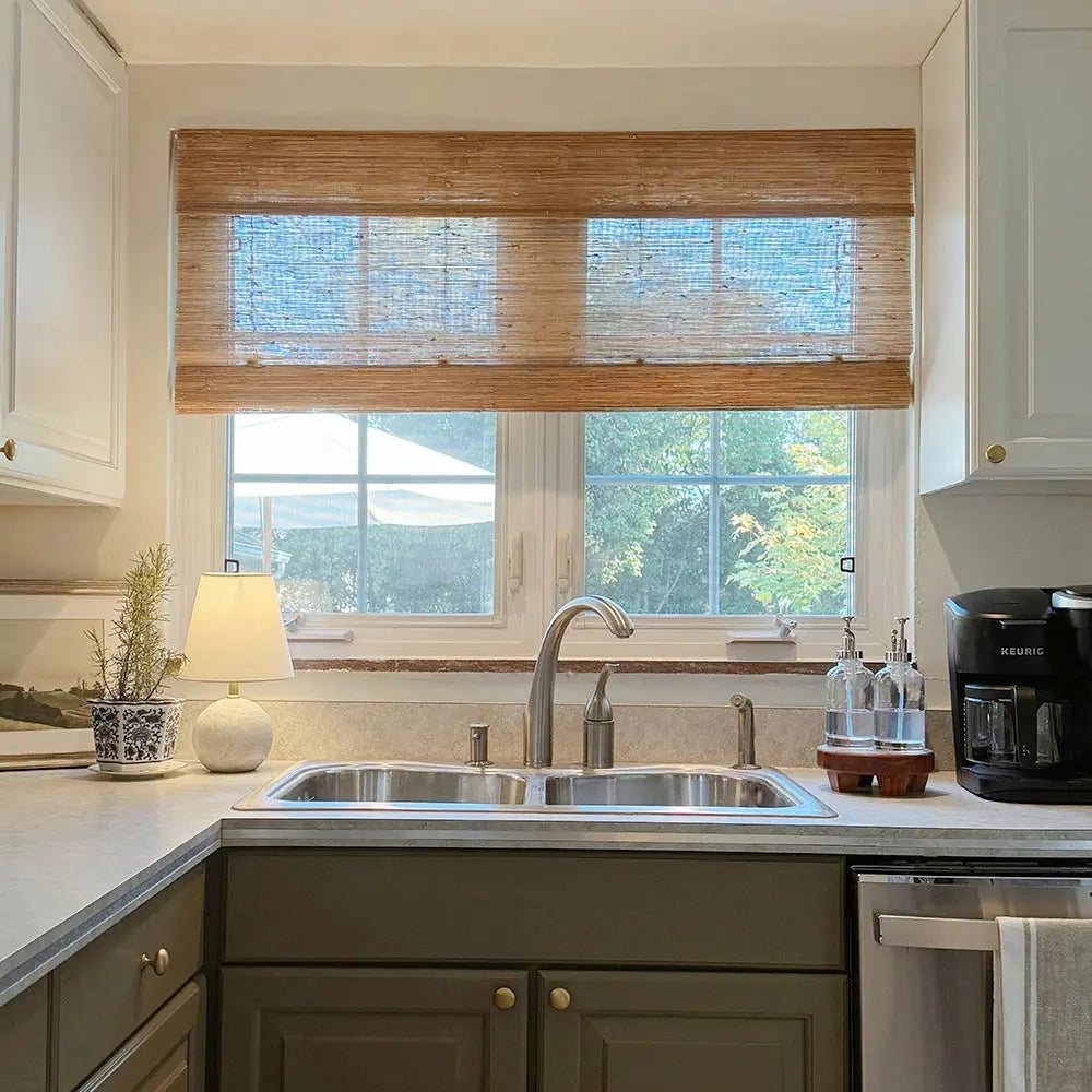 Natural Jute Bamboo Woven Shade - Bark -TWOPAGES CURTAINS