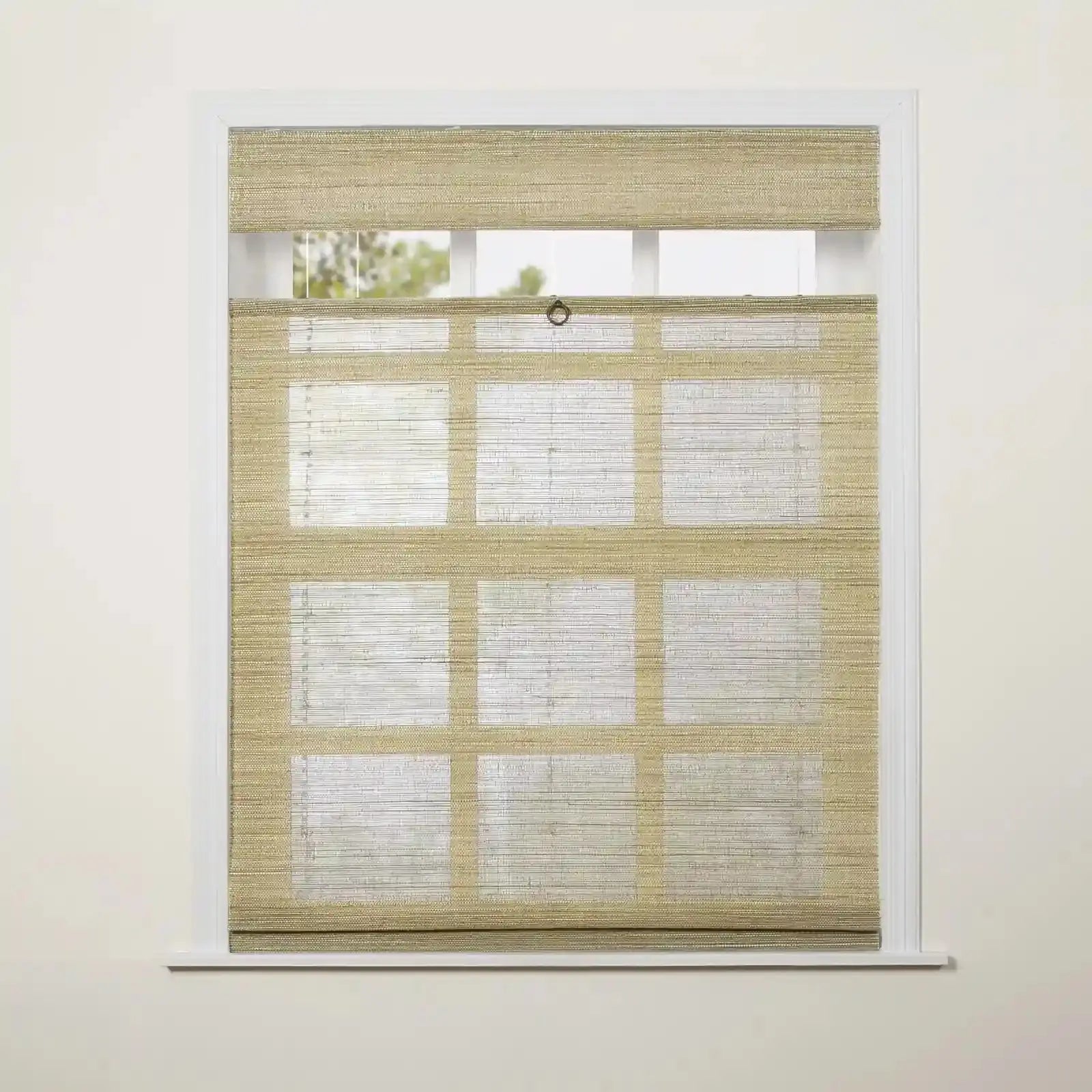 Natural Ramie Top Down Bottom Up Woven Wood Shade Cordless - Coconut -TWOPAGES CURTAINS