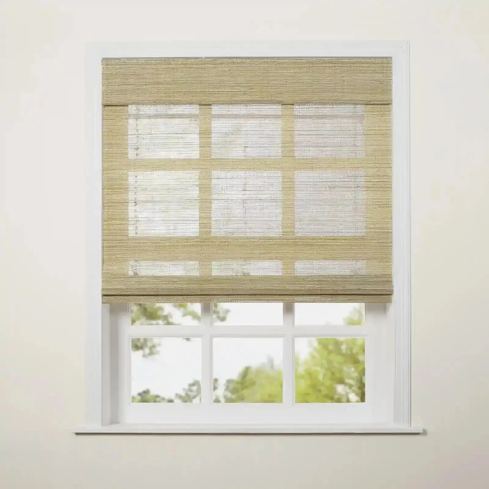 Natural Ramie Top Down Bottom Up Woven Wood Shade Cordless - Coconut -TWOPAGES CURTAINS