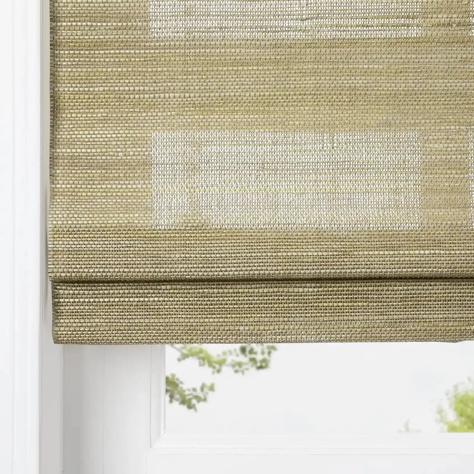 Natural Ramie Top Down Bottom Up Woven Wood Shade Cordless - Coconut -TWOPAGES CURTAINS