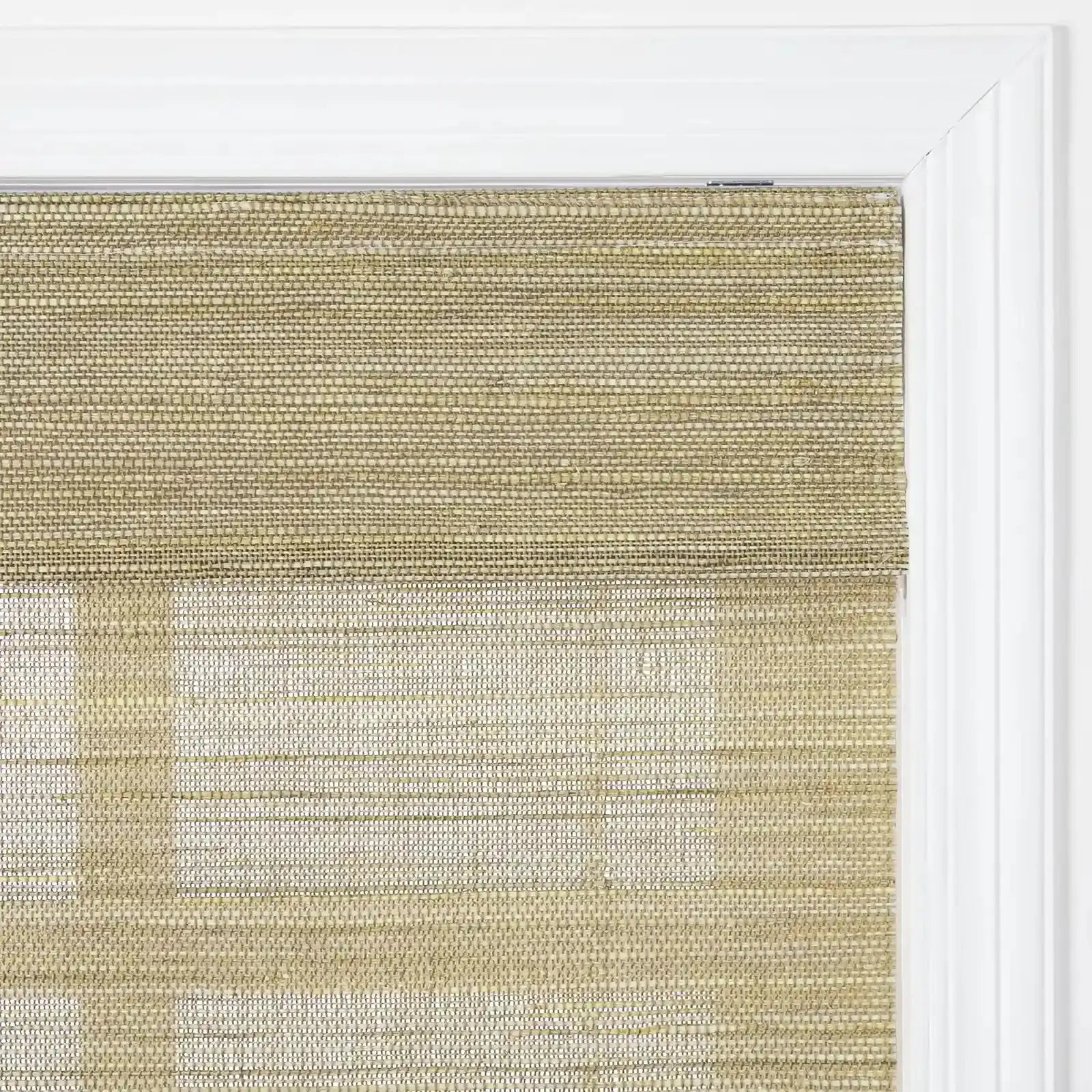 Natural Ramie Top Down Bottom Up Woven Wood Shade Cordless - Coconut -TWOPAGES CURTAINS