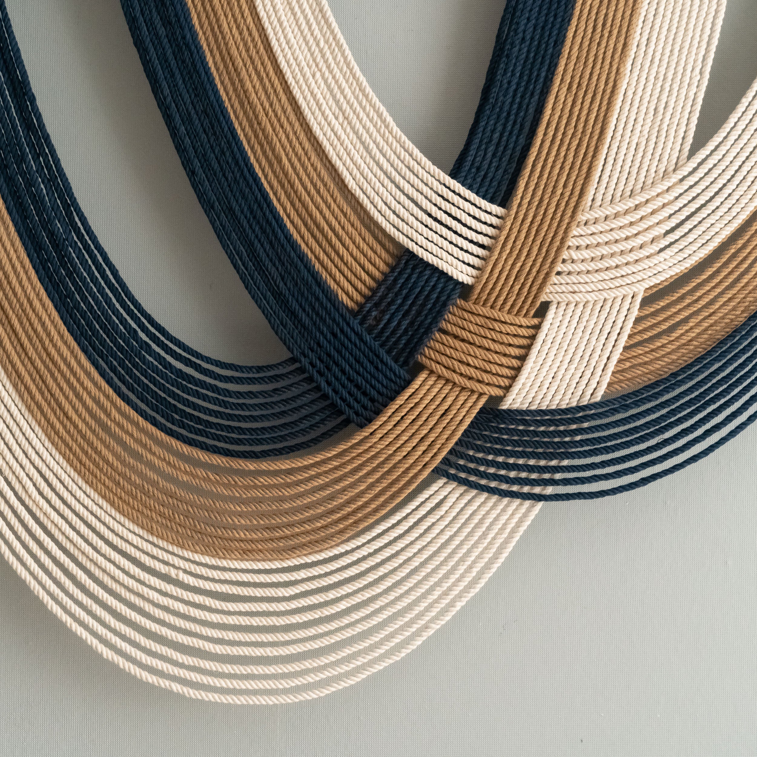 Ocean Macrame Wall Hanging, Handmade Boho Fiber Wall Decor