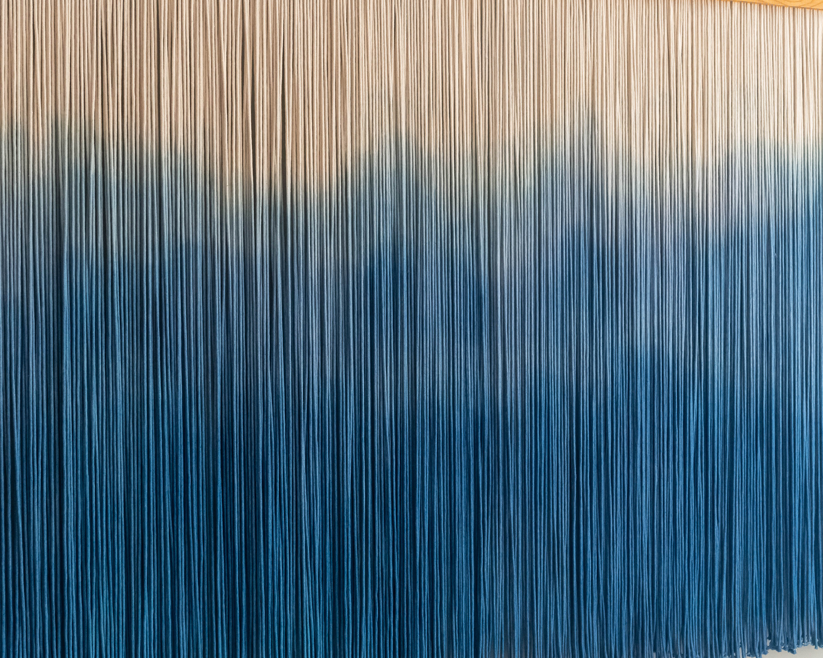 Blue Waves Macrame Wall Hanging Rustic Boho Decor U22