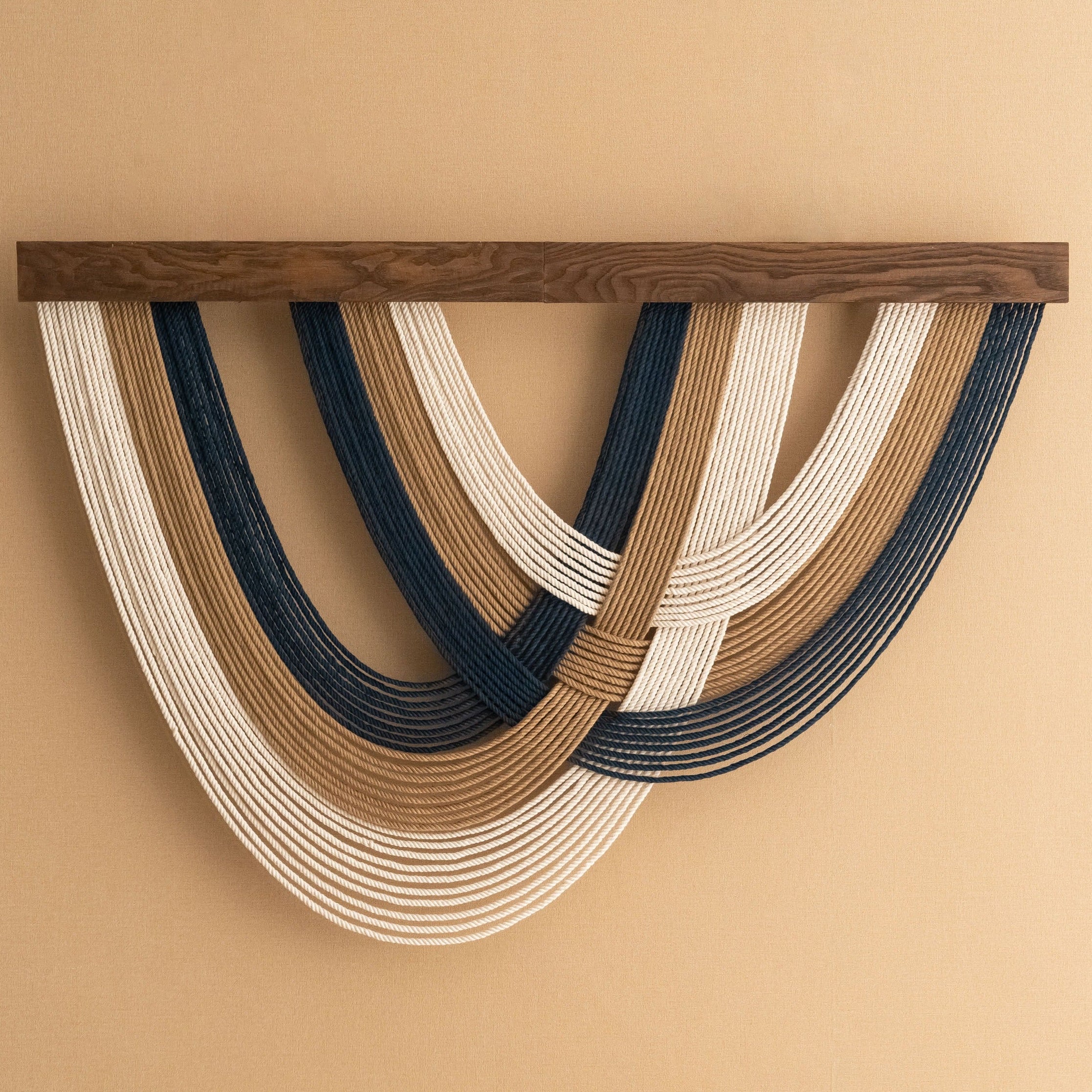 Ocean Macrame Wall Hanging, Handmade Boho Fiber Wall Decor