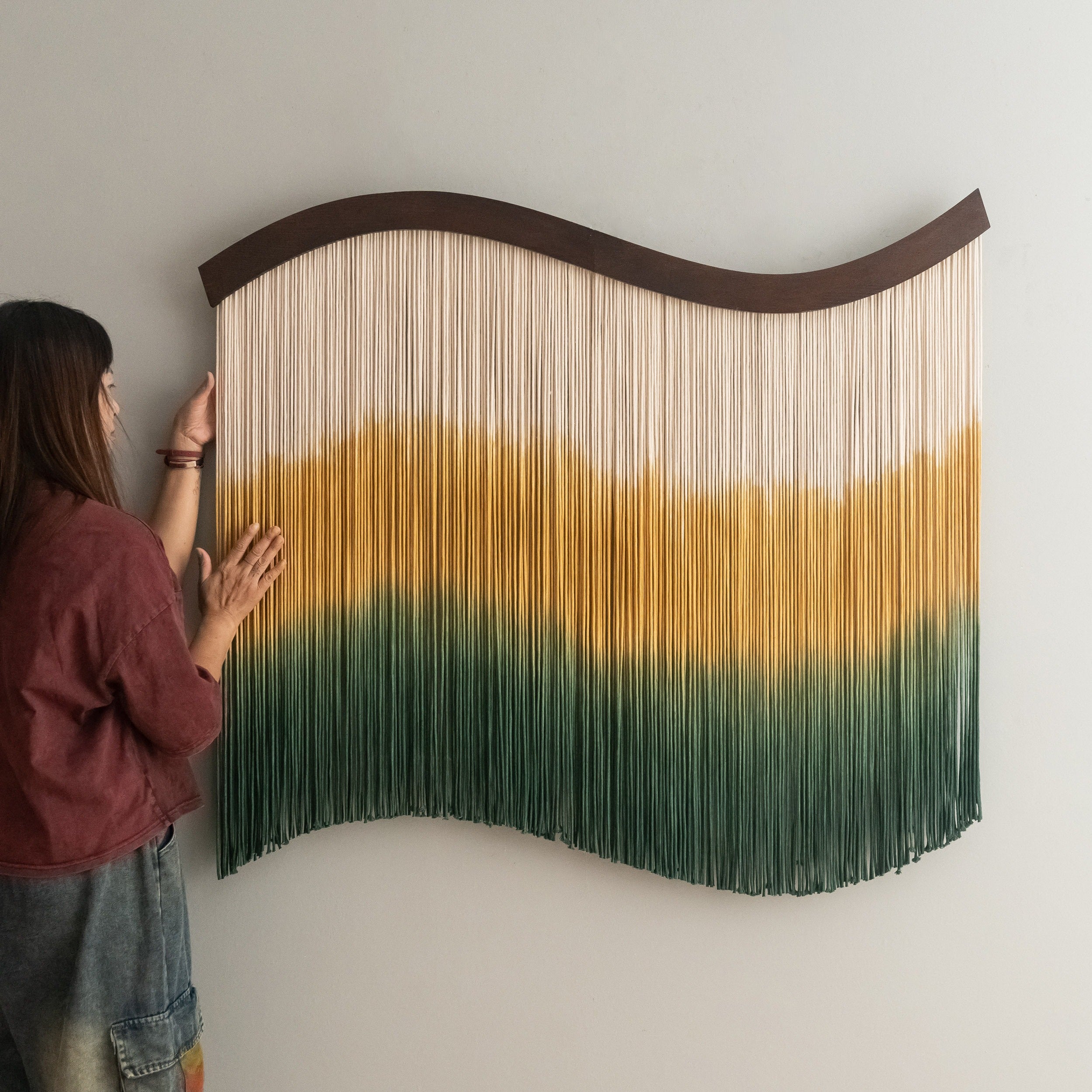 Macrame Wall Hanging Fiber Boho Decor U26