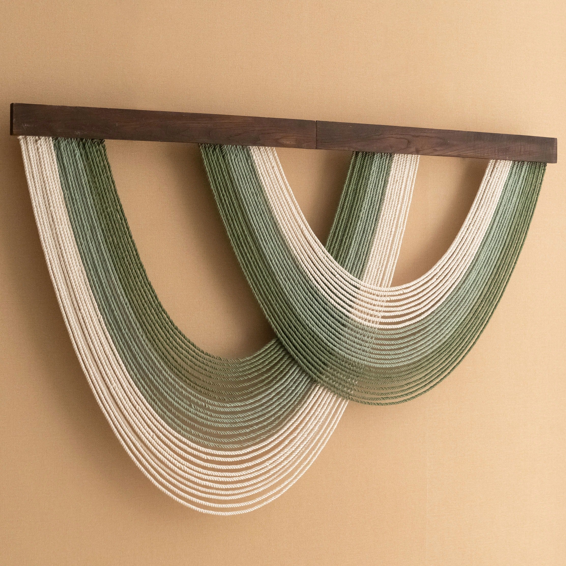 The Wave Wall Hanging - Green Boho Wall Art V89