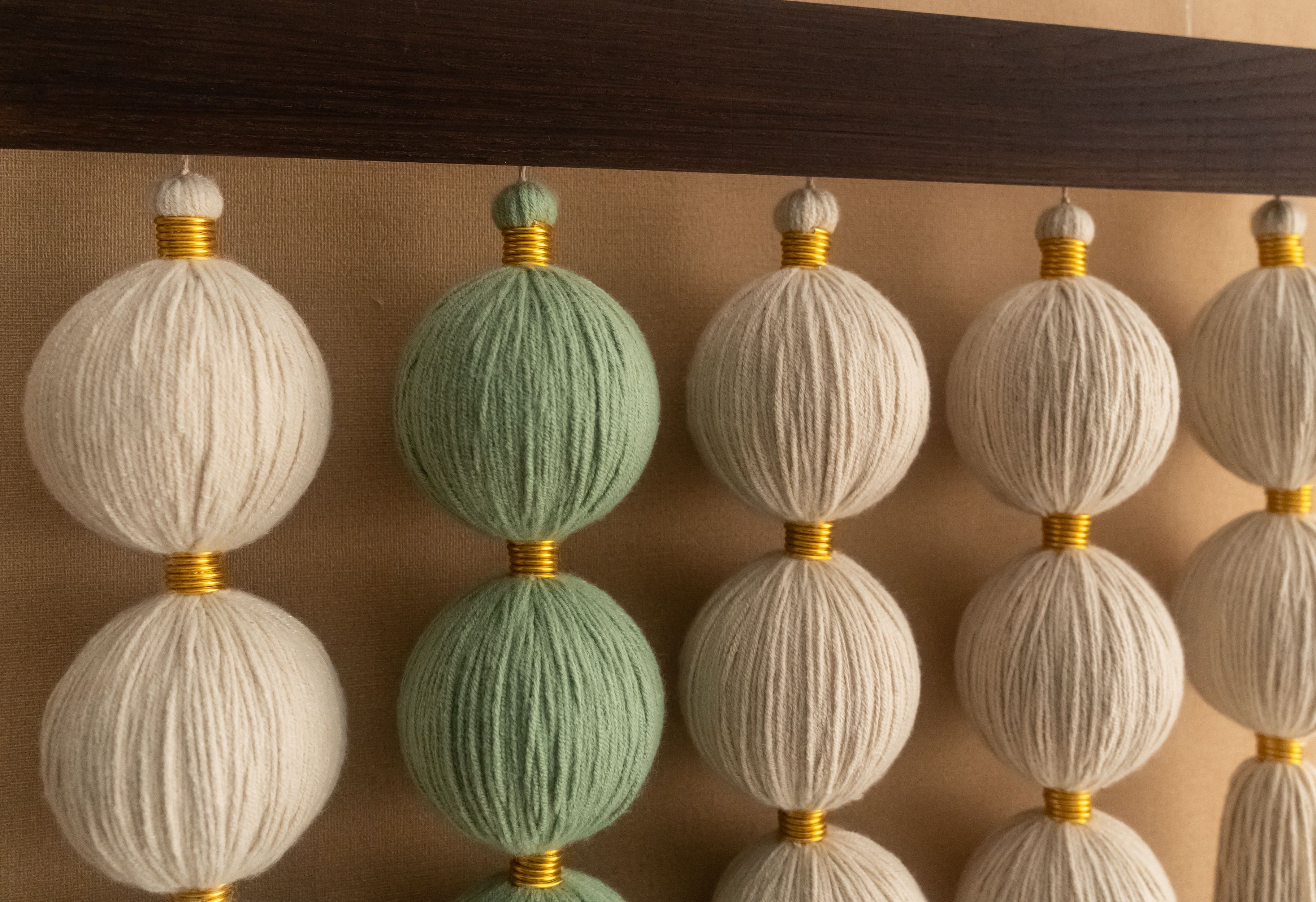 Handmade Macrame Wall Hanging with Natural Wood, Boho Fiber Wall Decor