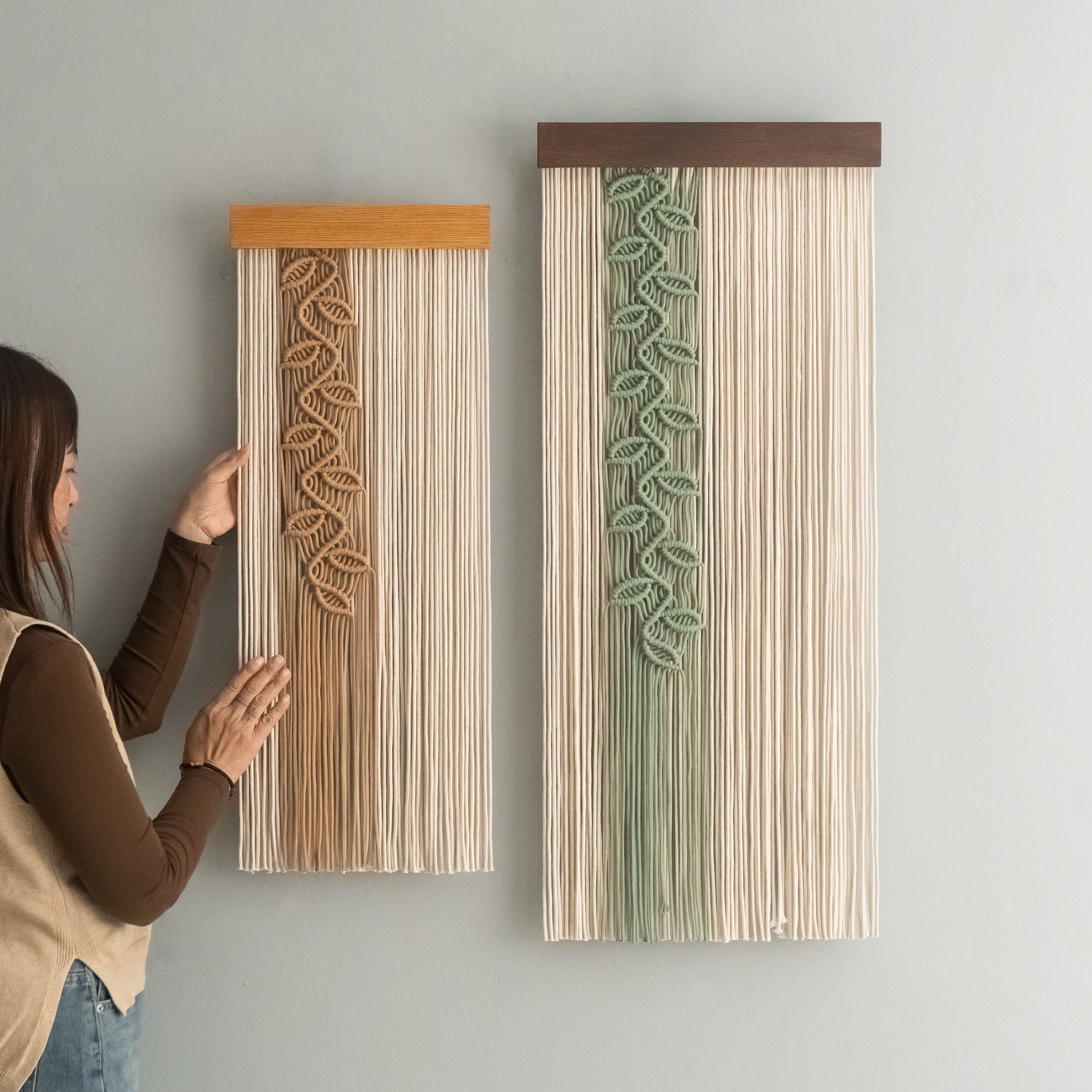 Macrame Leaf Vine Wall Hanging Boho Decor V95