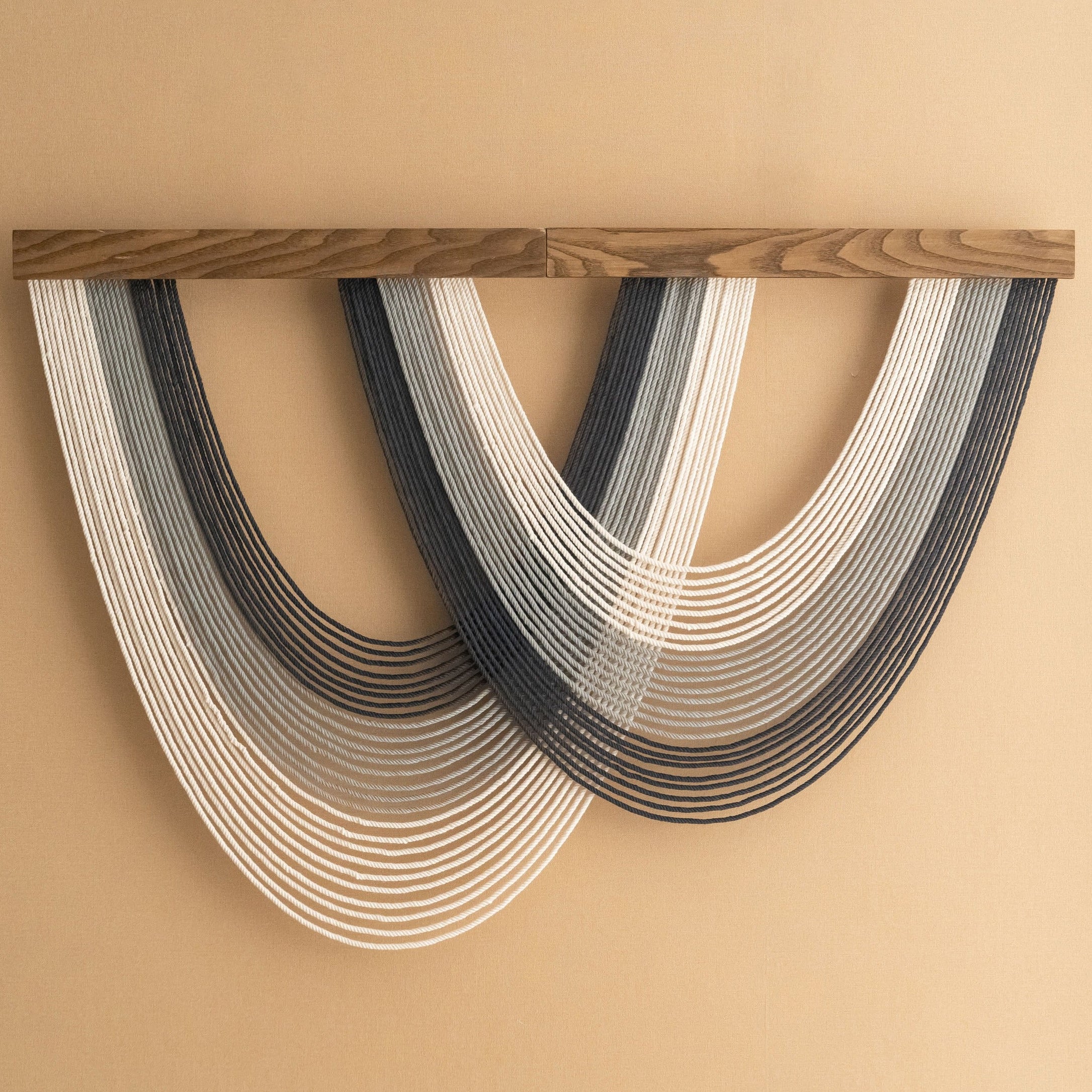 Wave Macrame Wall Hanging, Handmade Boho Fiber Wall Decor