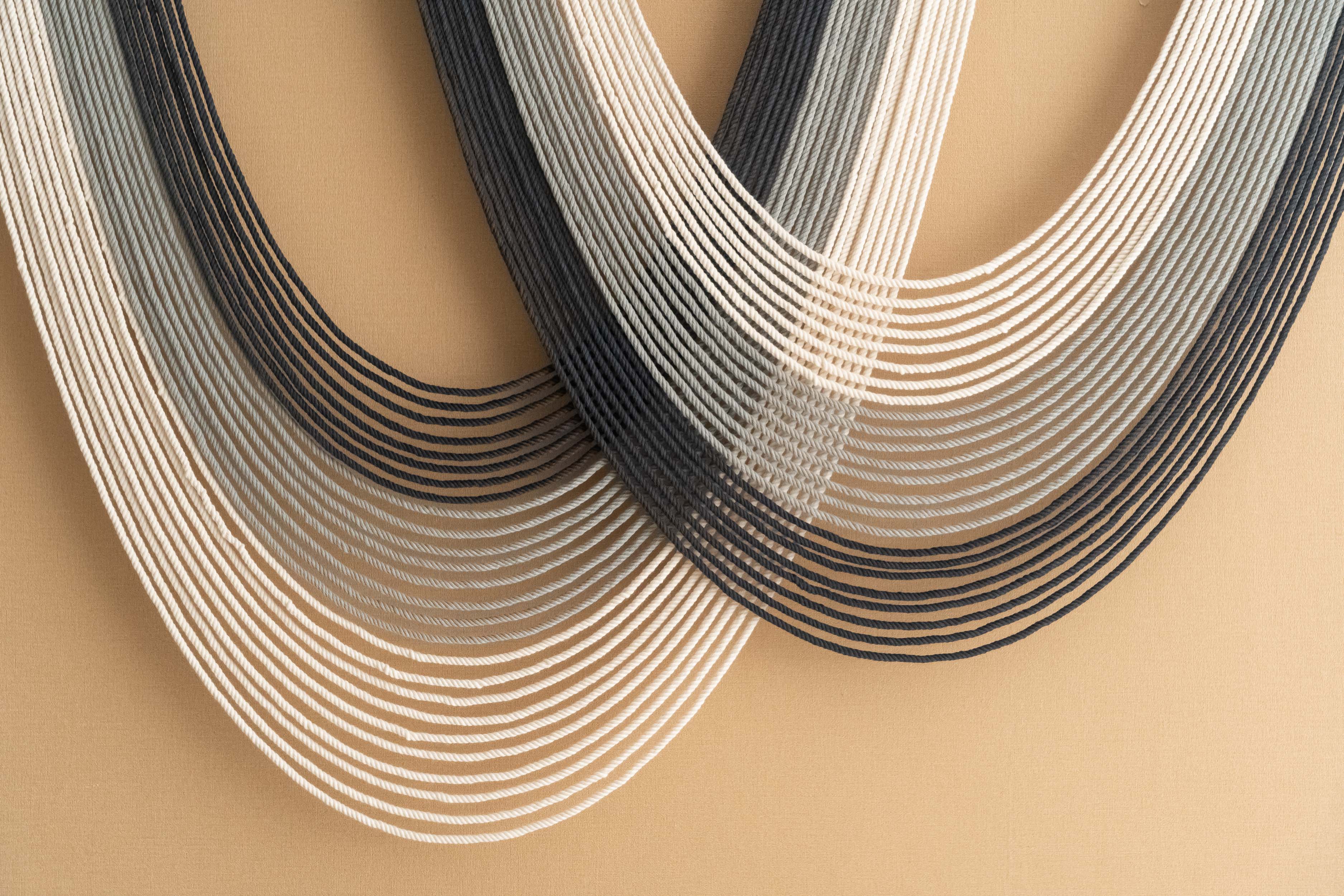 Wave Macrame Wall Hanging, Handmade Boho Fiber Wall Decor