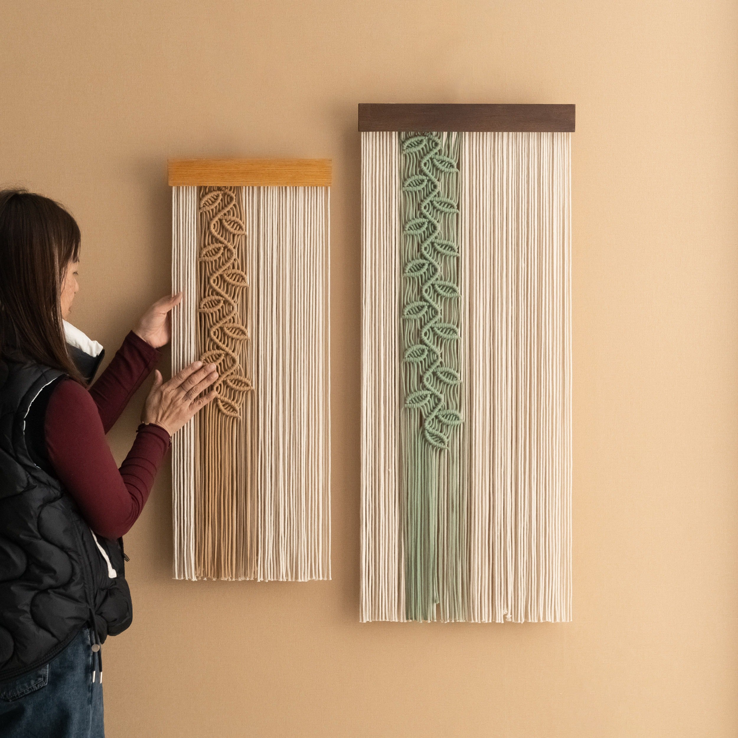 Macrame Leaf Vine Wall Hanging Boho Decor V95