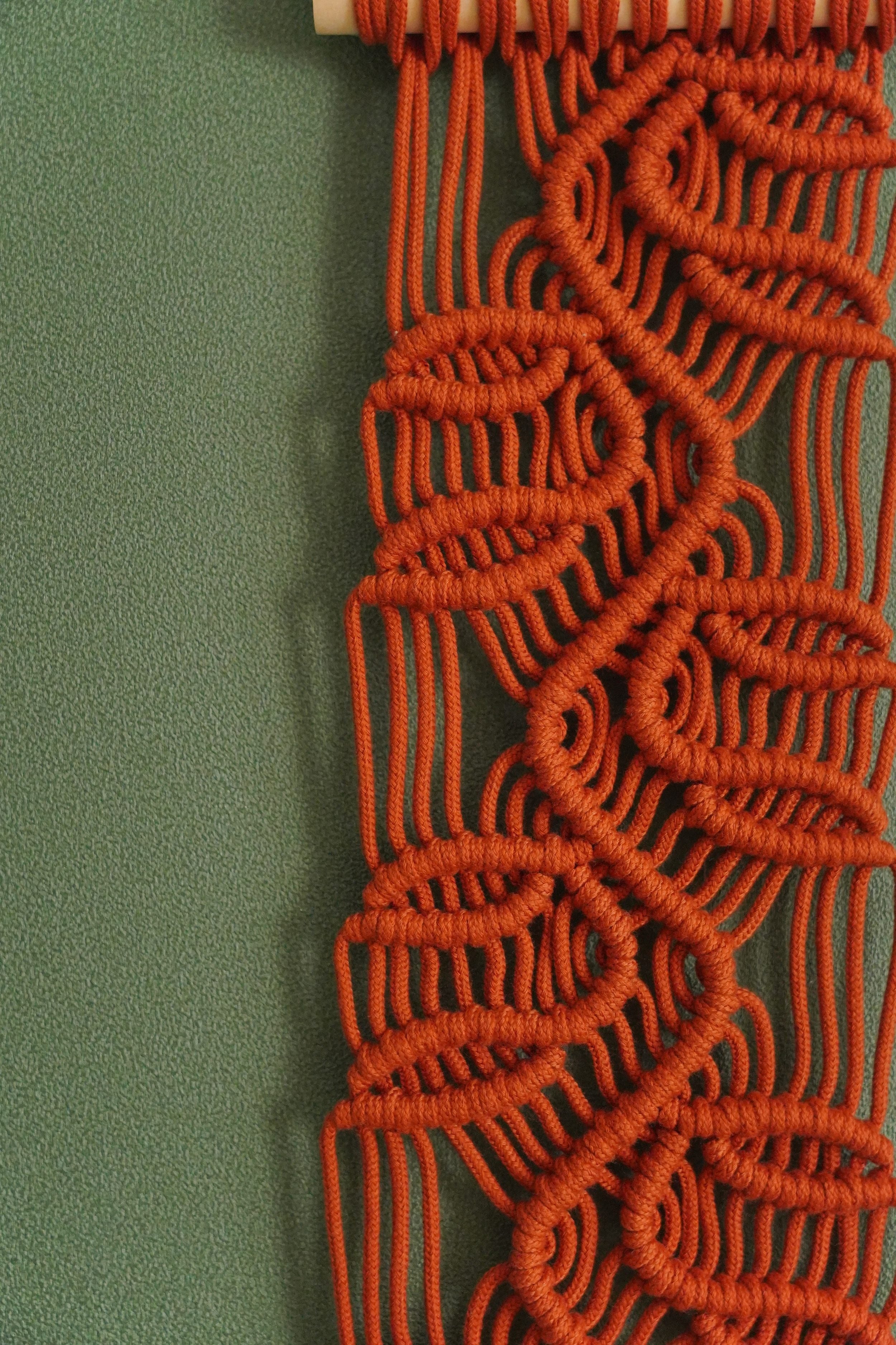 Macrame Leaf Wall Hanging, Handcrafted Cotton Boho Wall Art