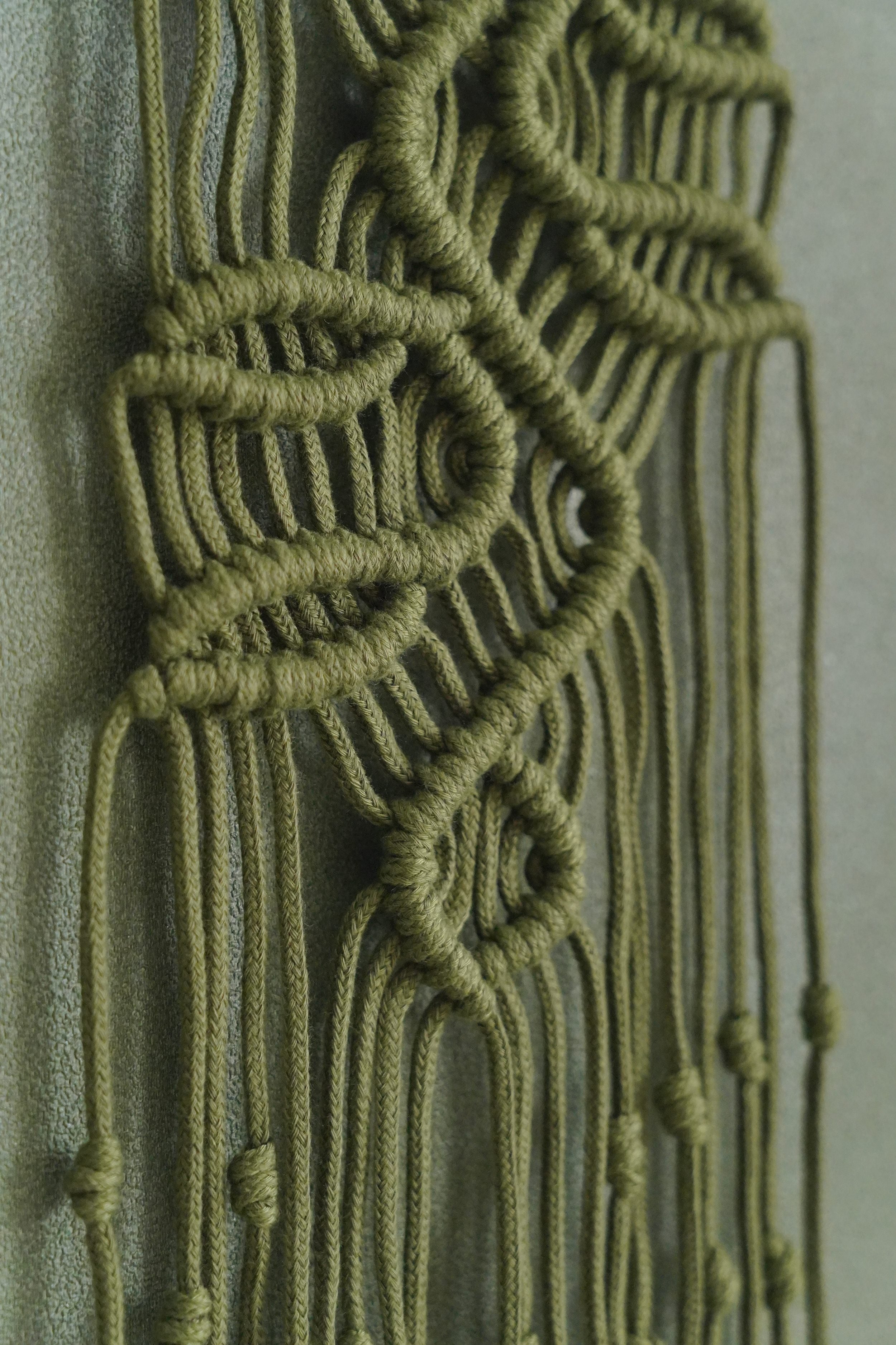 Macrame Leaf Wall Hanging, Handcrafted Cotton Boho Wall Art