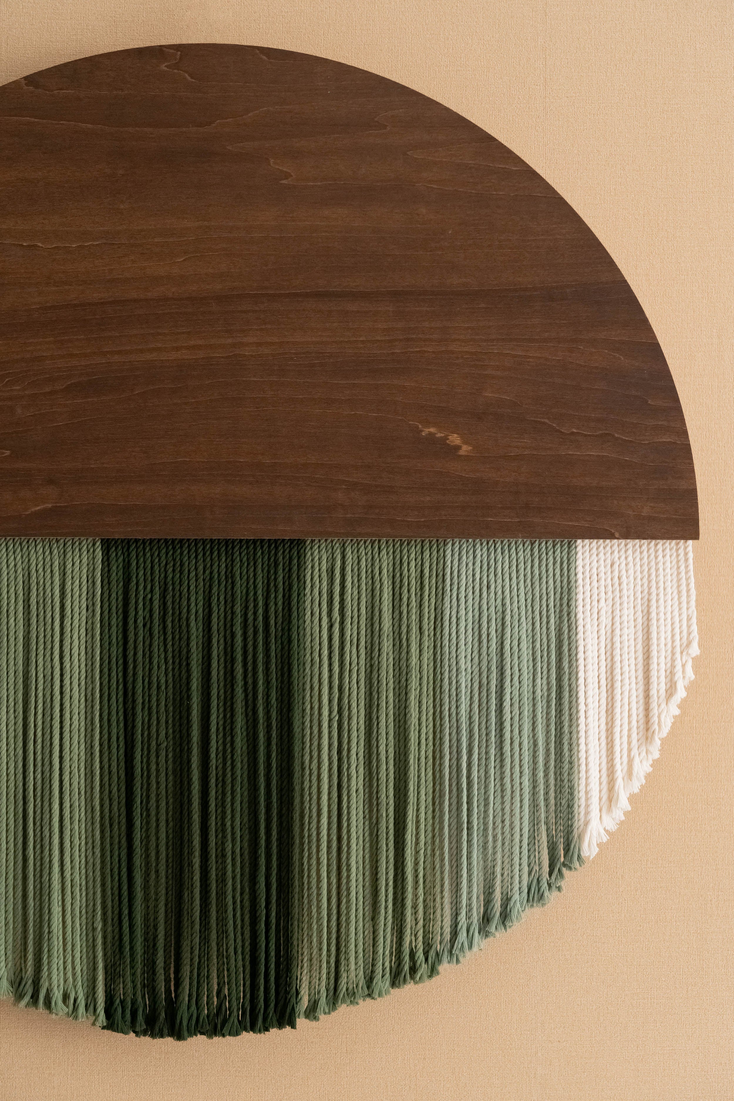 Lunar Memory Wall Hanging – Round Boho Fiber Moon Decor for Home V07