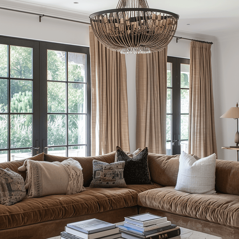 linen texture pleated drapery for elegant insulated living spaces