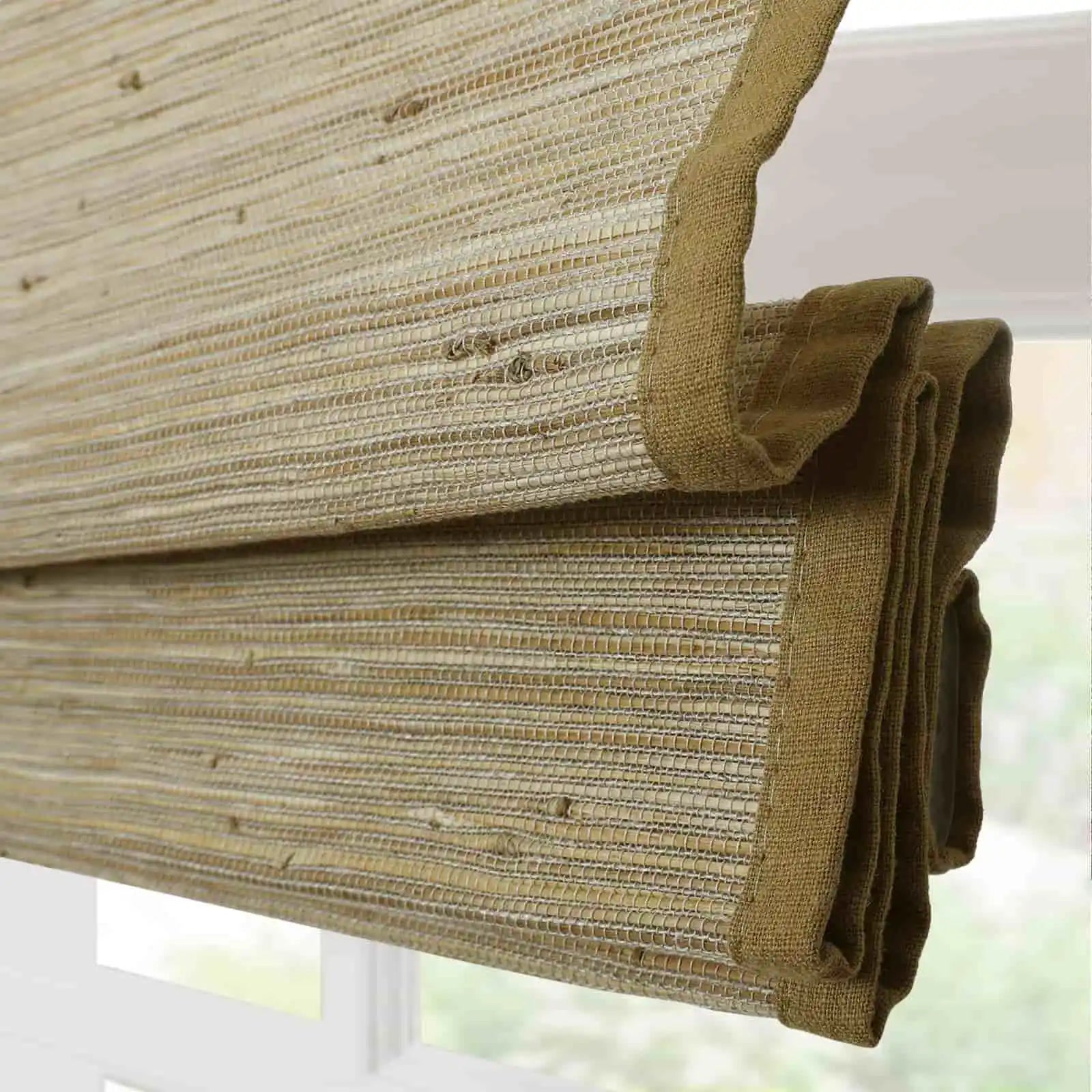 Rae Natural Jute Flax Woven Shade - Khaki TWOPAGES CURTAINS