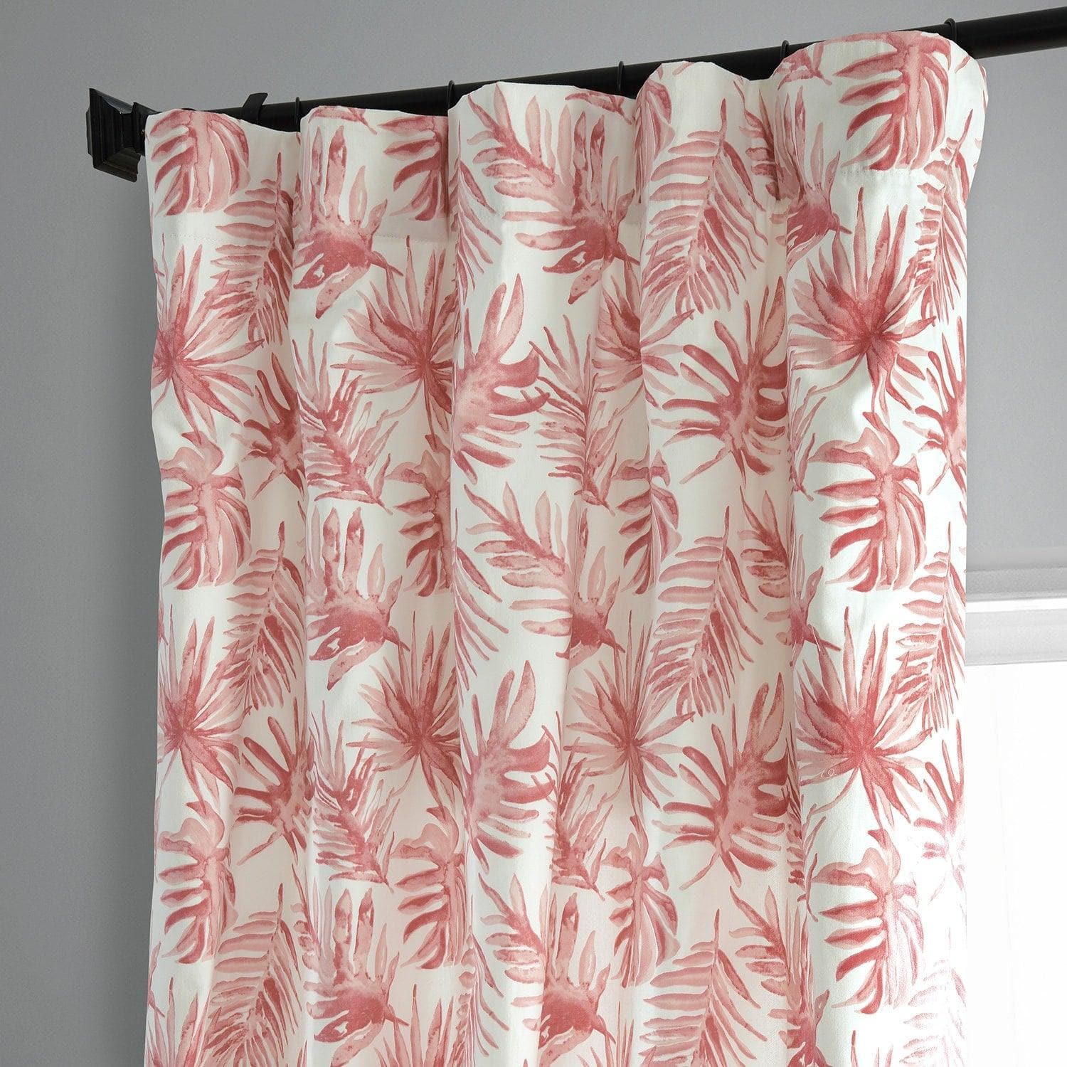 Artemis Rust Floral Printed Cotton Curtain Soft Room Darkening Drapes for Living Spaces