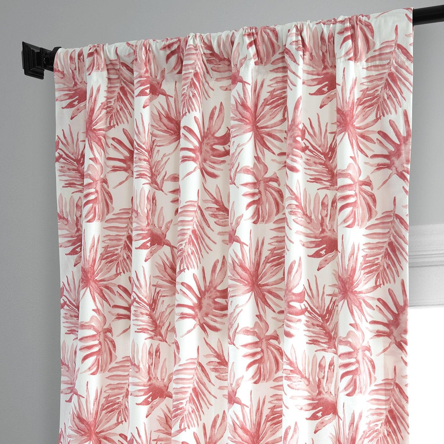Artemis Rust Floral Printed Cotton Curtain Soft Room Darkening Drapes for Living Spaces