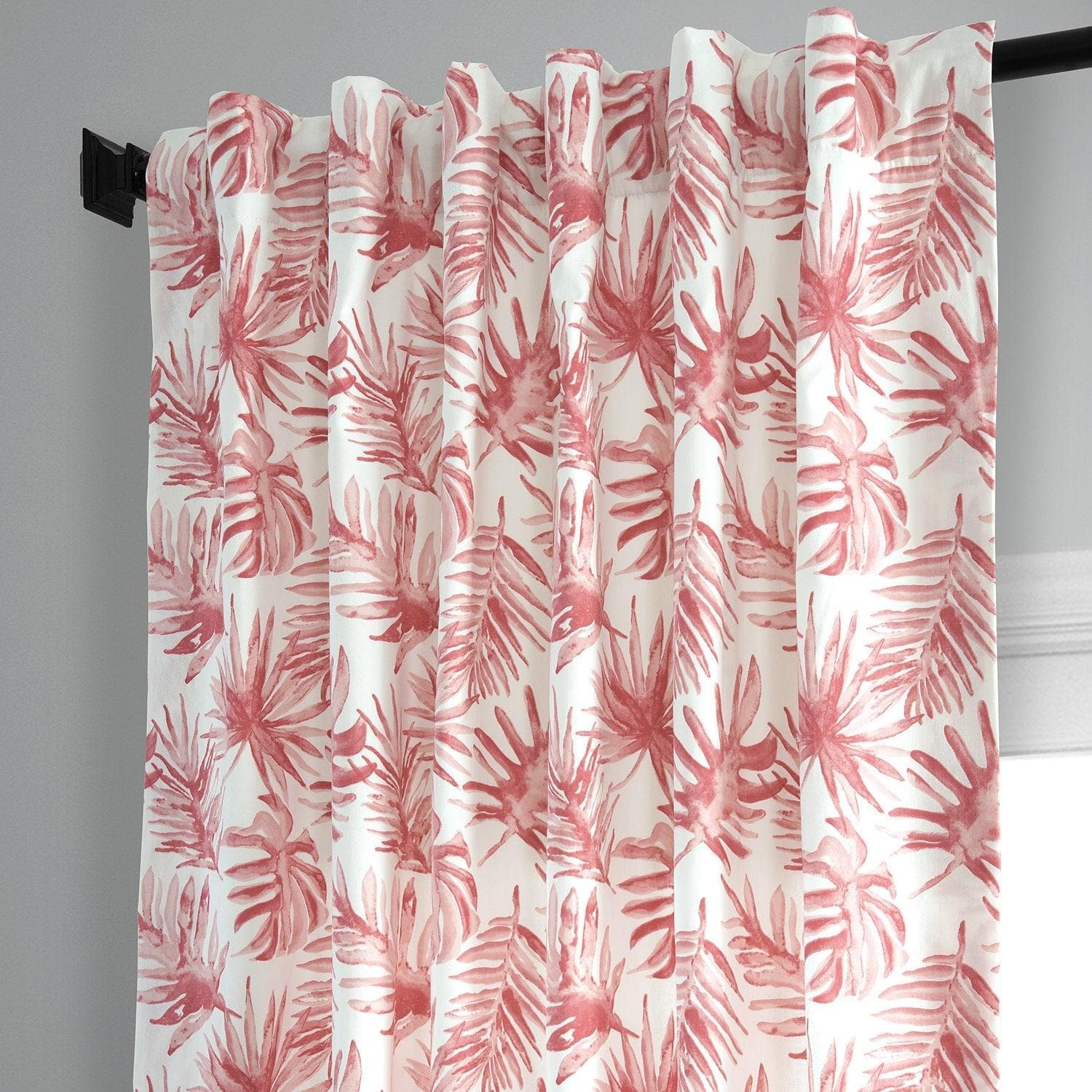 Artemis Rust Floral Printed Cotton Curtain Soft Room Darkening Drapes for Living Spaces