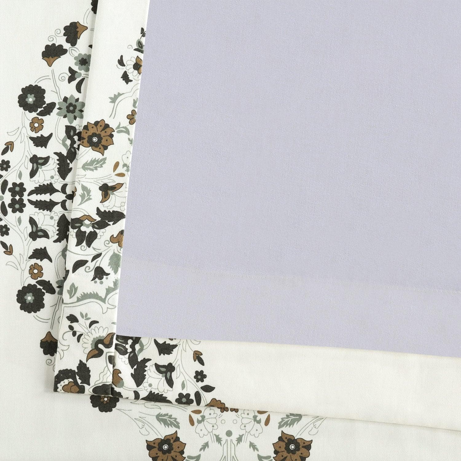 Kerala Cocoa Emblem Printed Cotton Curtain Stylish Room Darkening Drapes for Home