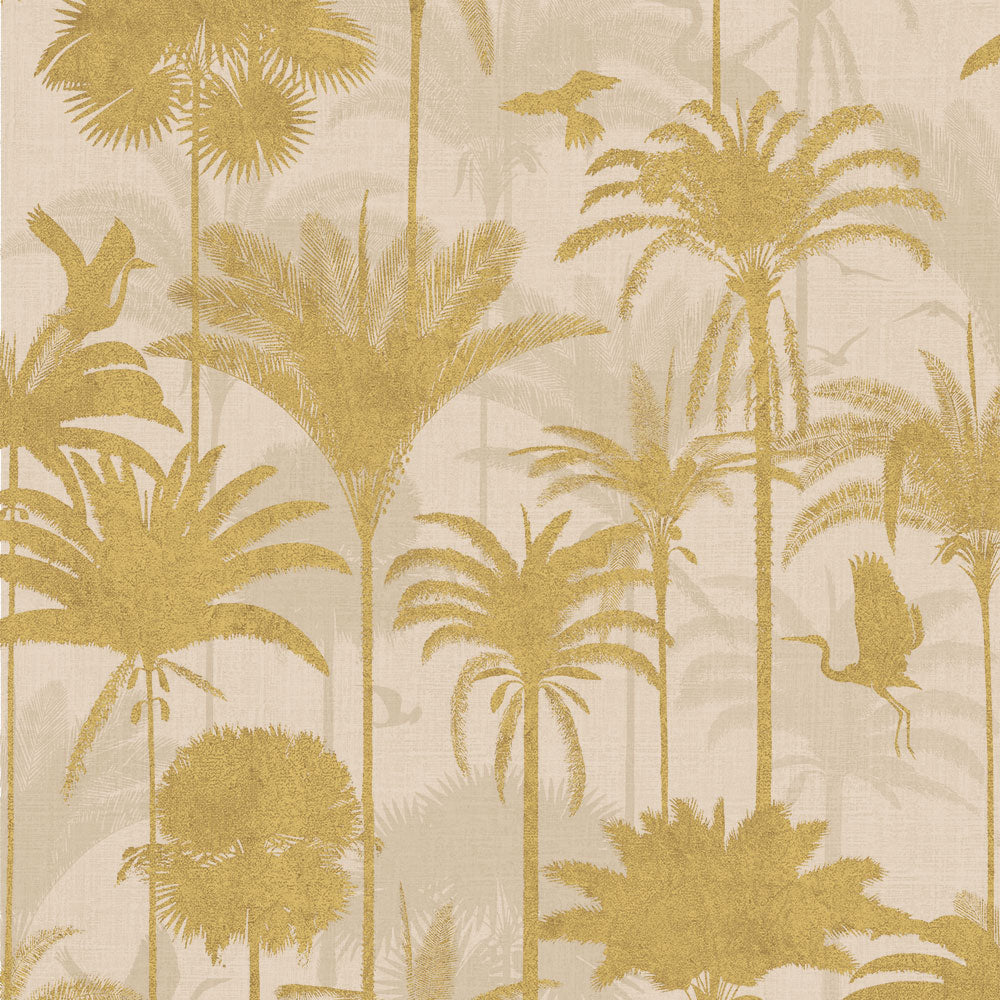 Metallic Palm Leaf Peel and Stick Wallpaper