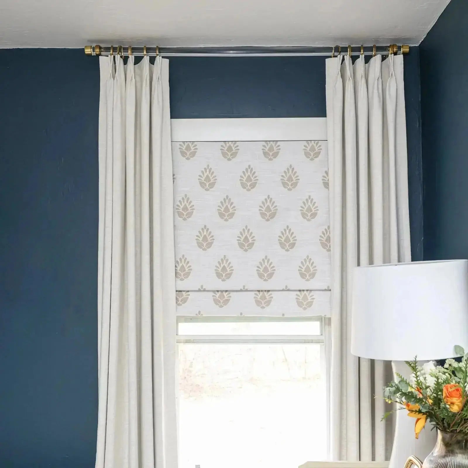 Stefana Silber Printed Roman Shade Cord Lift -TWOPAGES