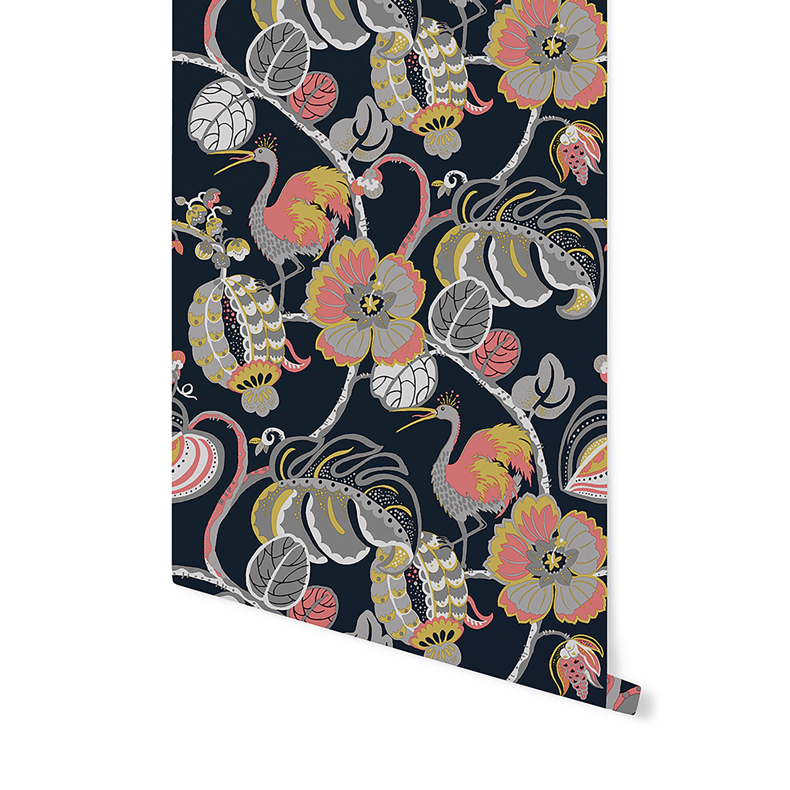Tropical Birds and Foliage Peel and Stick Wallpaper