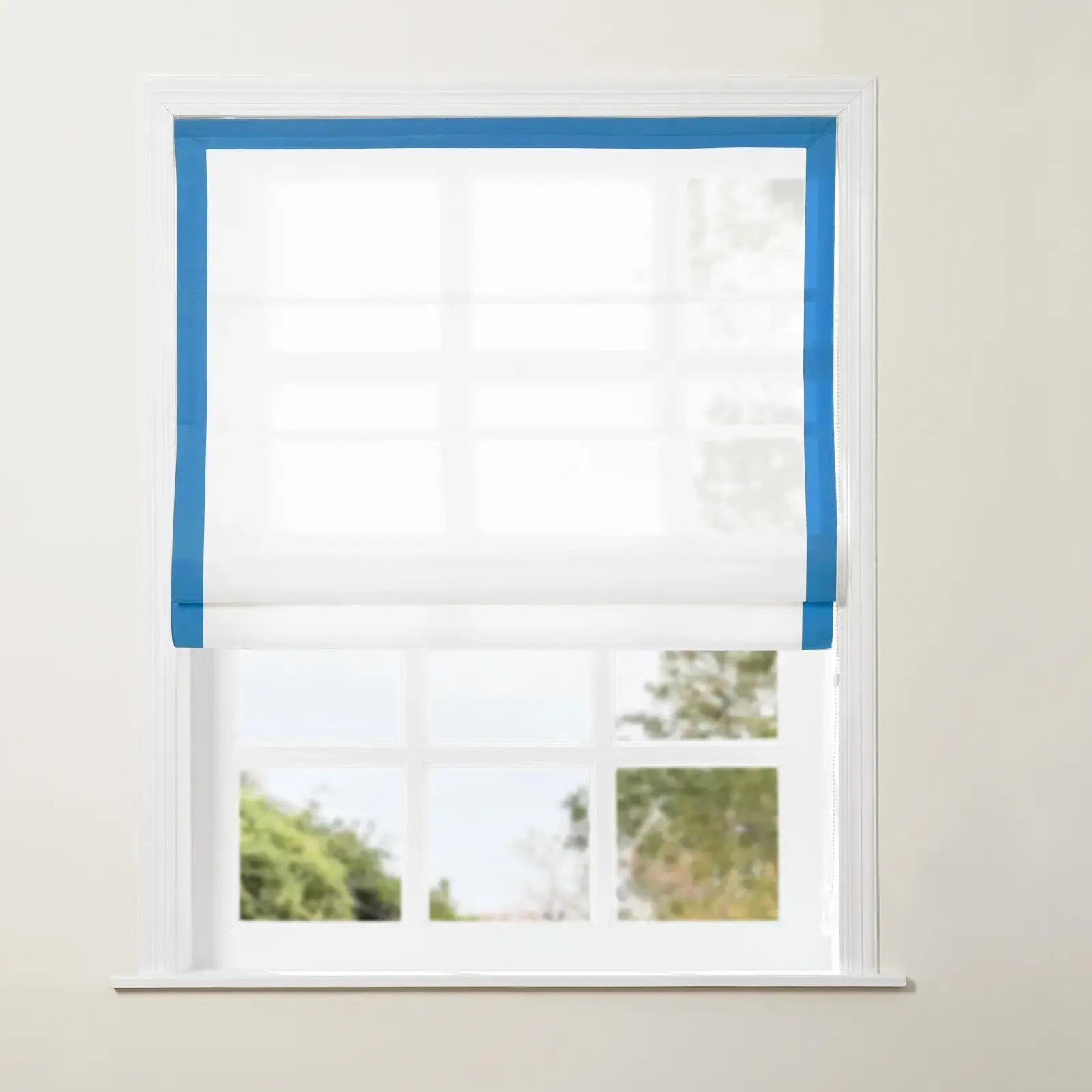 Tyrone Roman Shade with Border Cord Lift -TWOPAGES