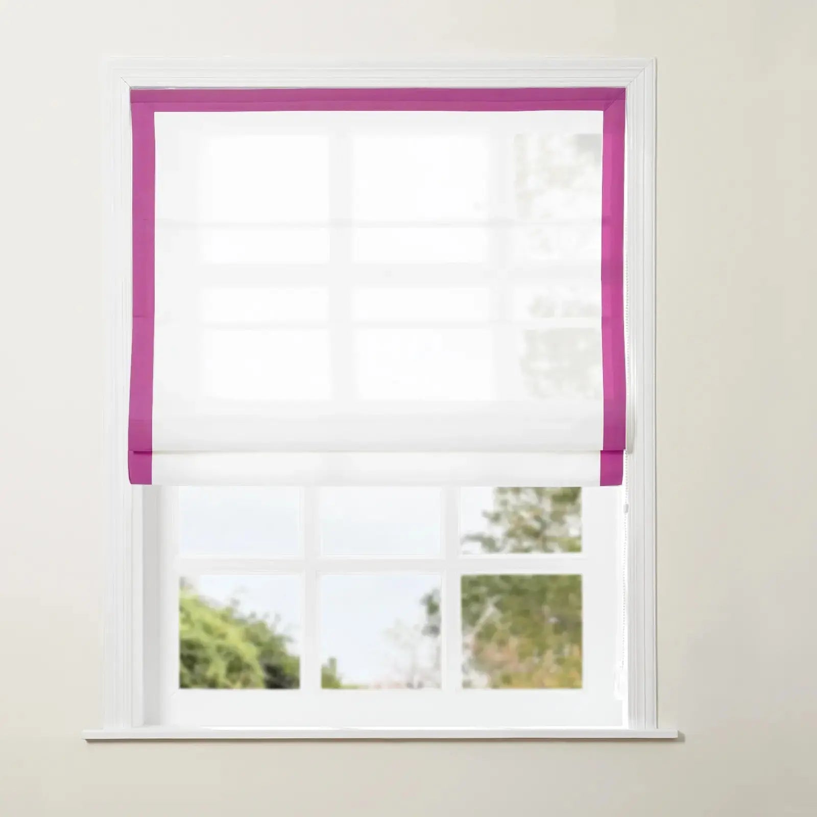 Tyrone Roman Shade with Border Cord Lift -TWOPAGES