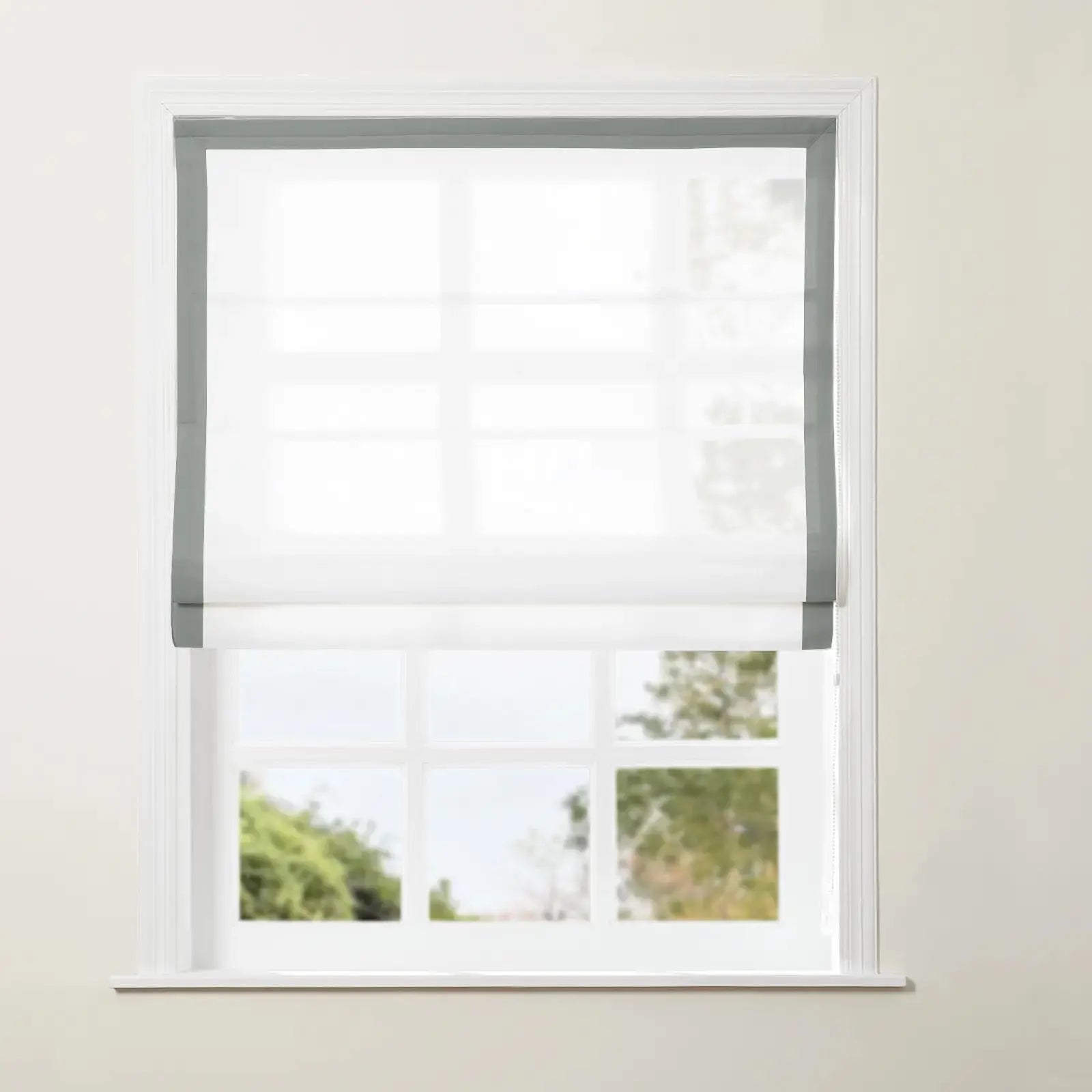 Tyrone Roman Shade with Border Cord Lift -TWOPAGES