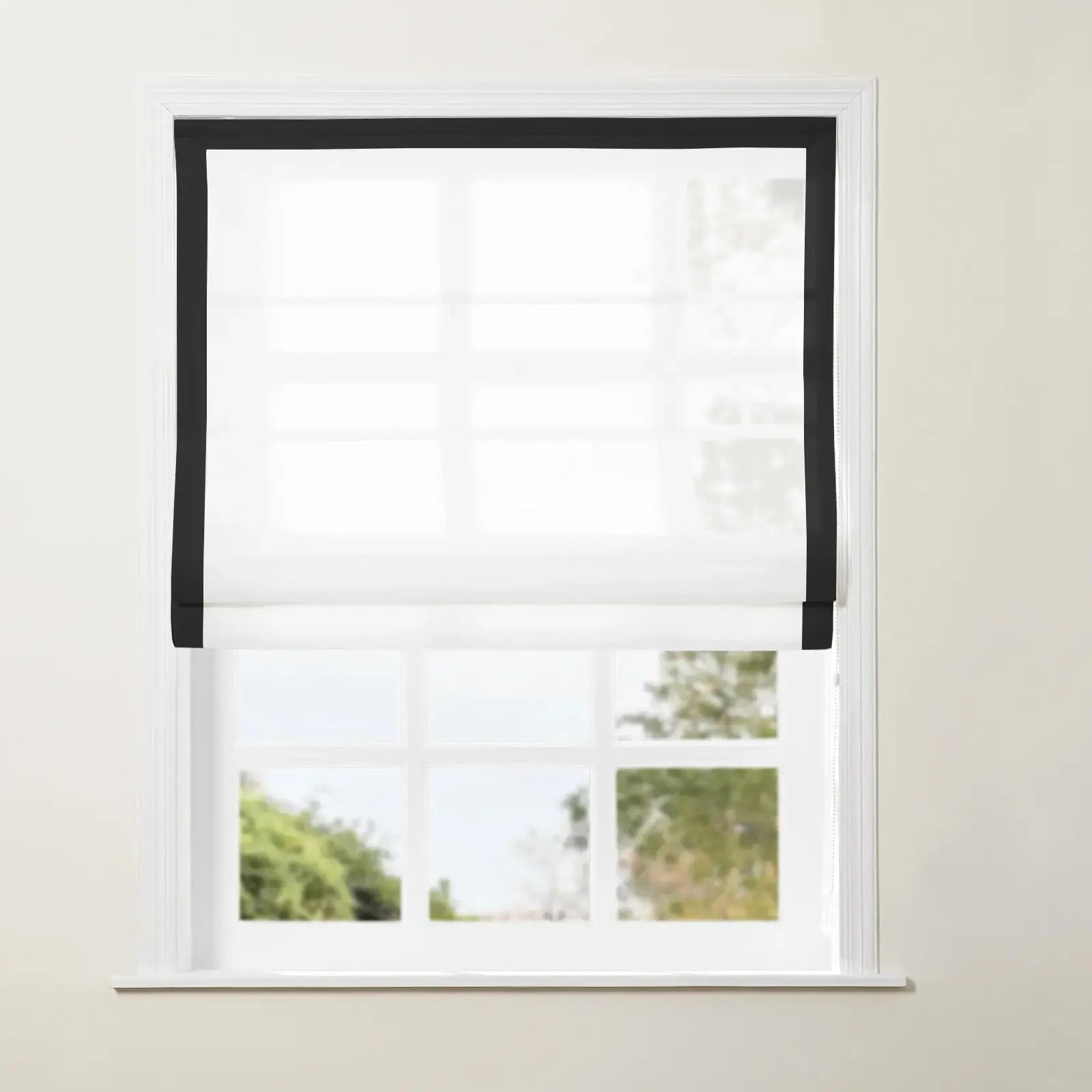 Tyrone Roman Shade with Border Cord Lift -TWOPAGES