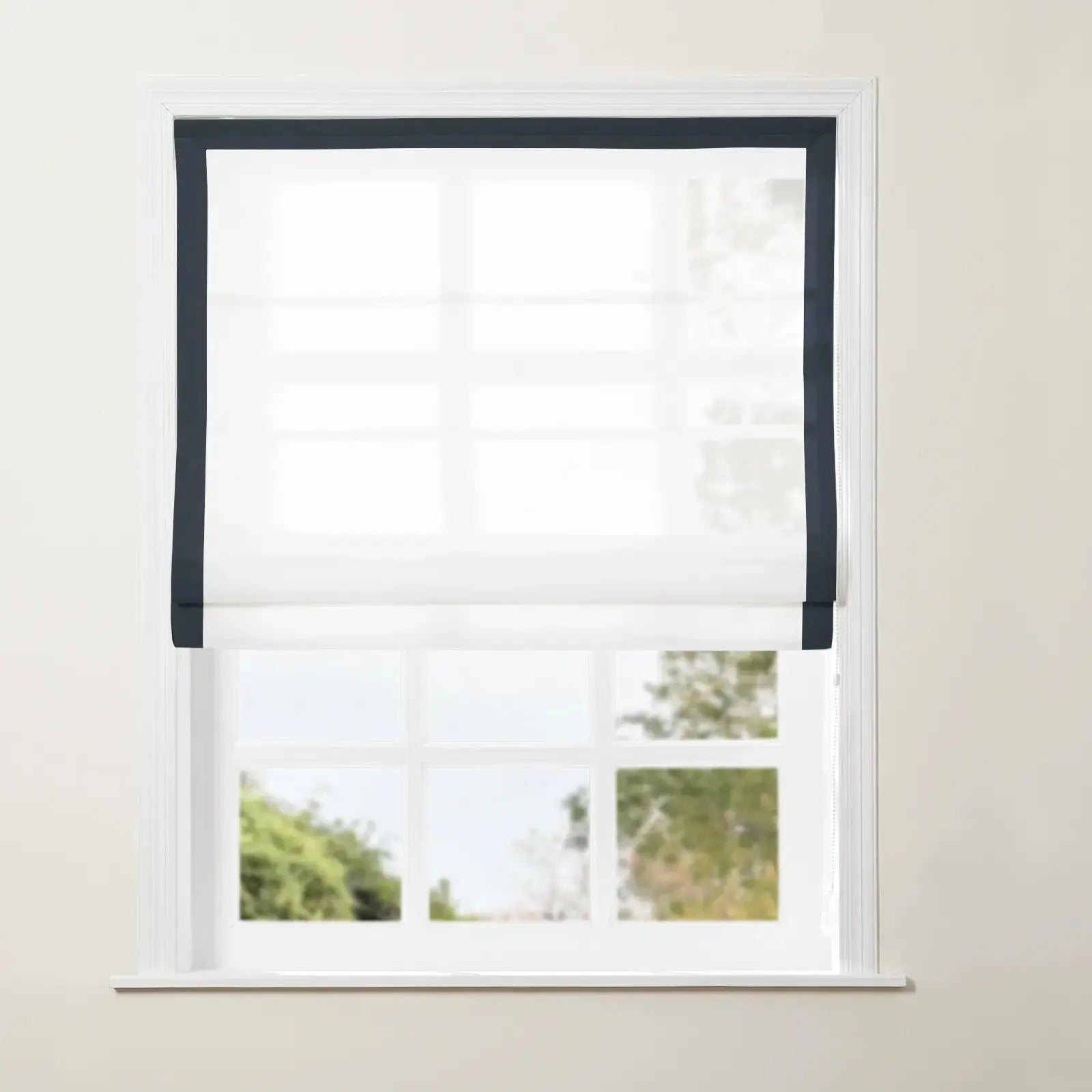 Tyrone Roman Shade with Border Cord Lift -TWOPAGES