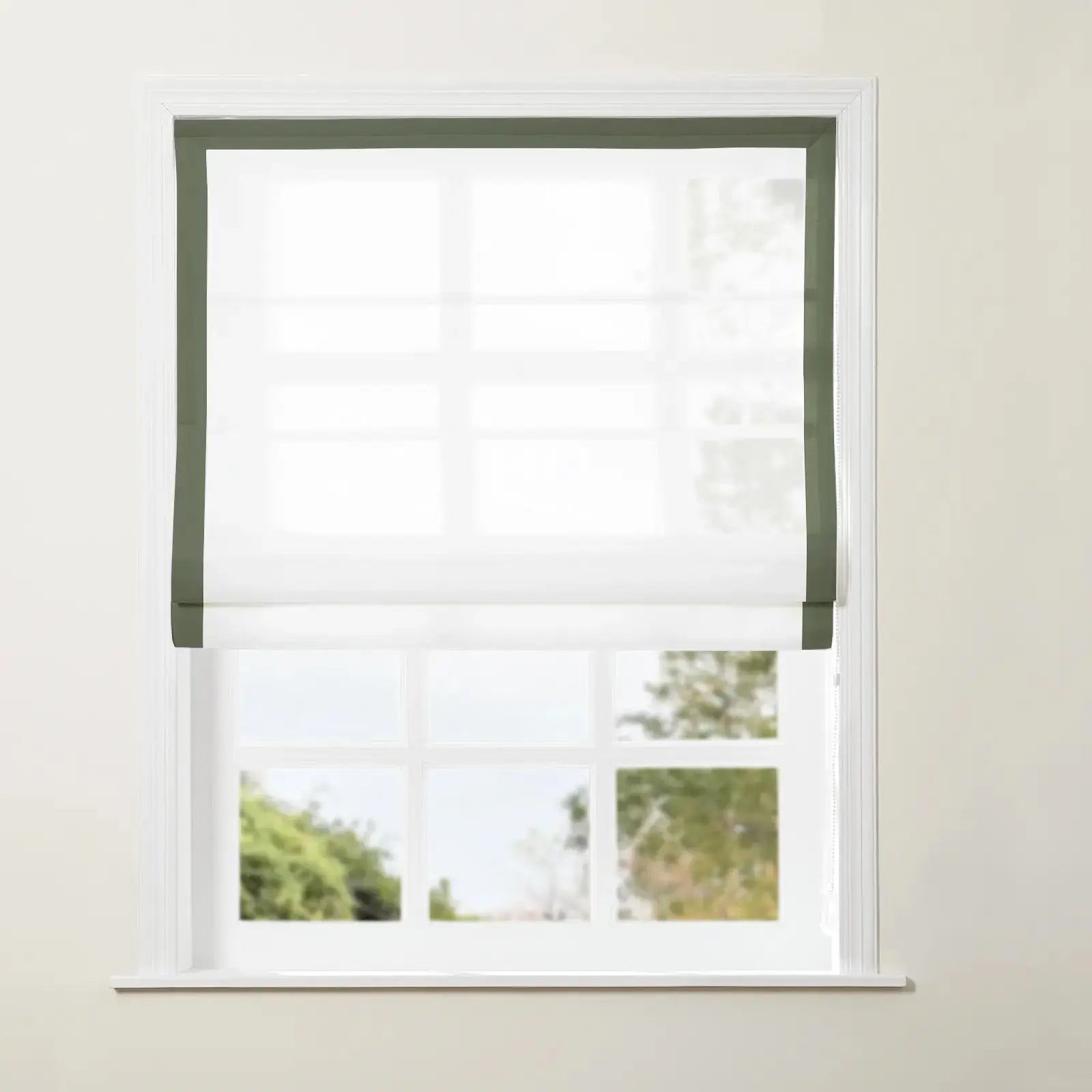 Tyrone Roman Shade with Border Cord Lift -TWOPAGES