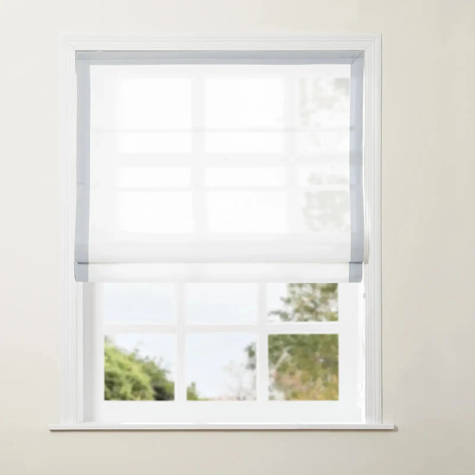 Tyrone Roman Shade with Border Cord Lift -TWOPAGES