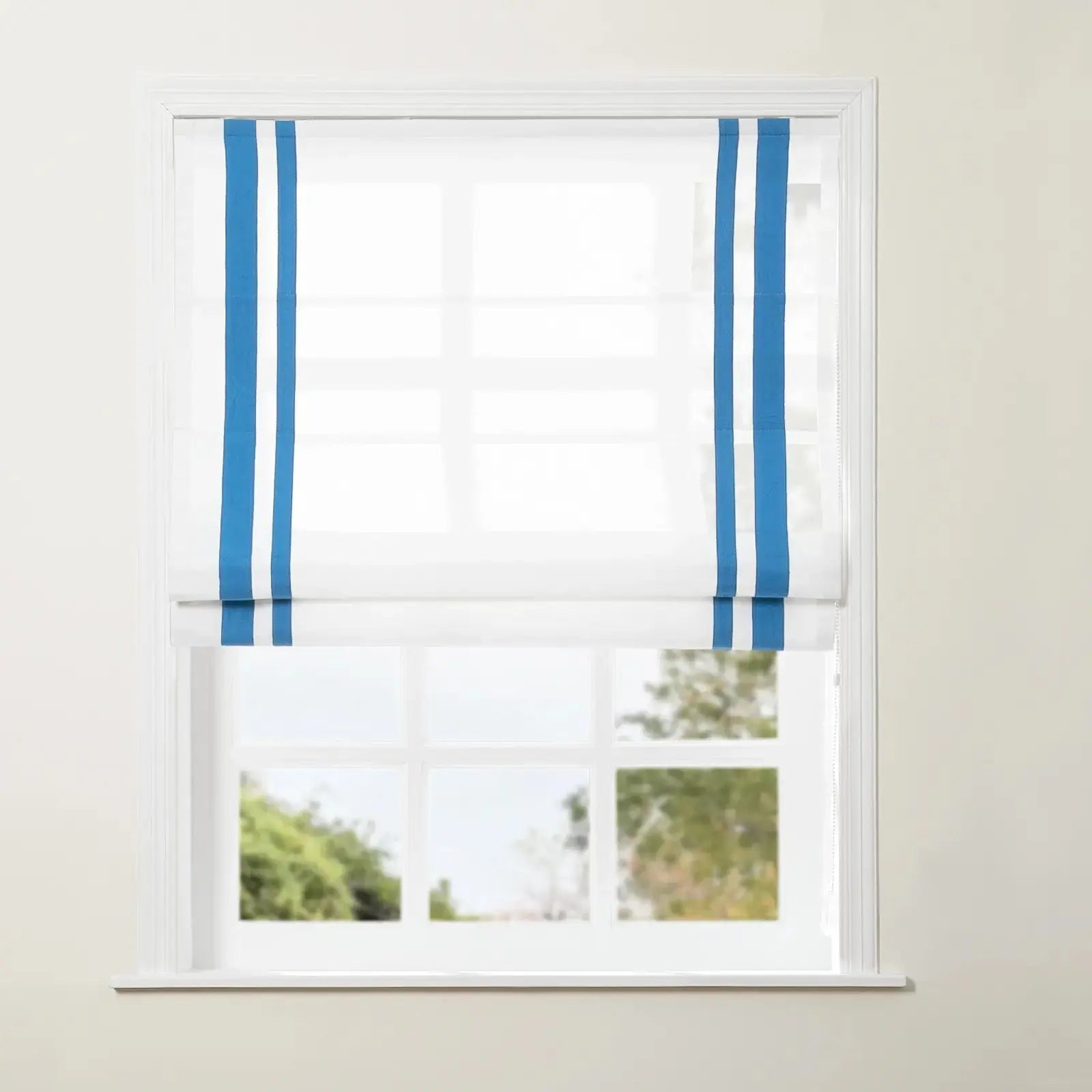 Tyrone Roman Shade with Border Cord Lift -TWOPAGES