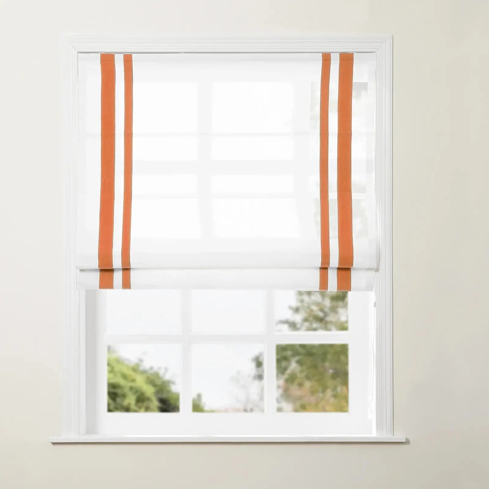 Tyrone Roman Shade with Border Cord Lift -TWOPAGES