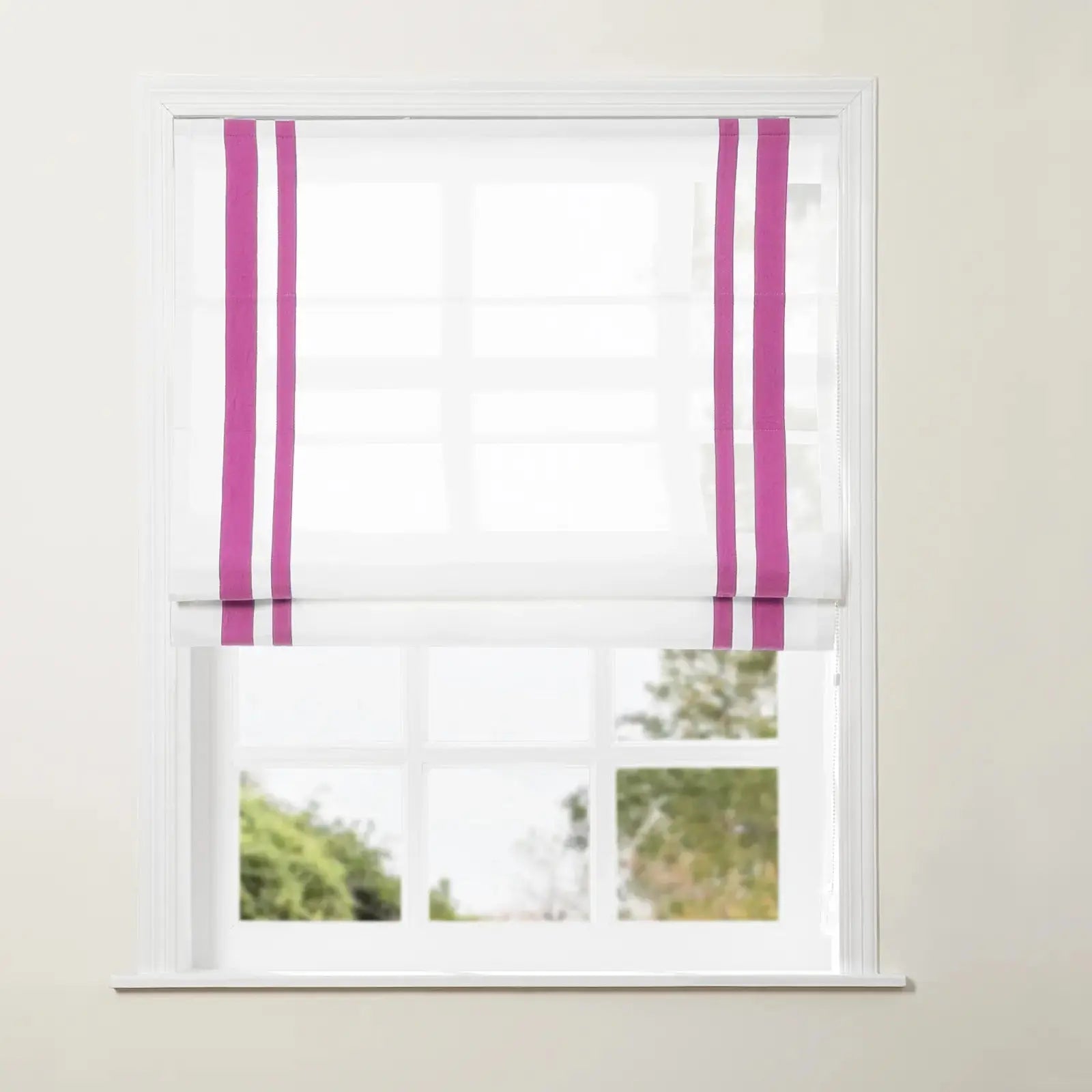 Tyrone Roman Shade with Border Cord Lift -TWOPAGES
