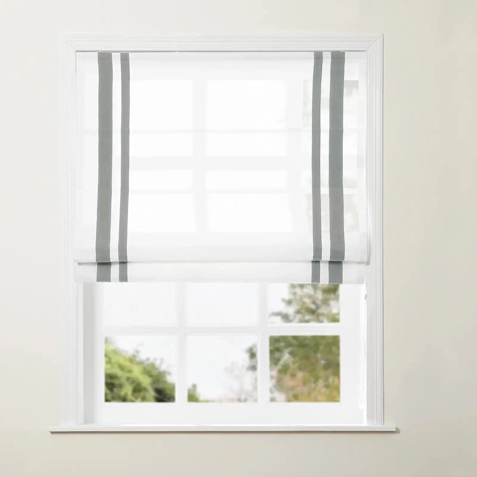 Tyrone Roman Shade with Border Cord Lift -TWOPAGES
