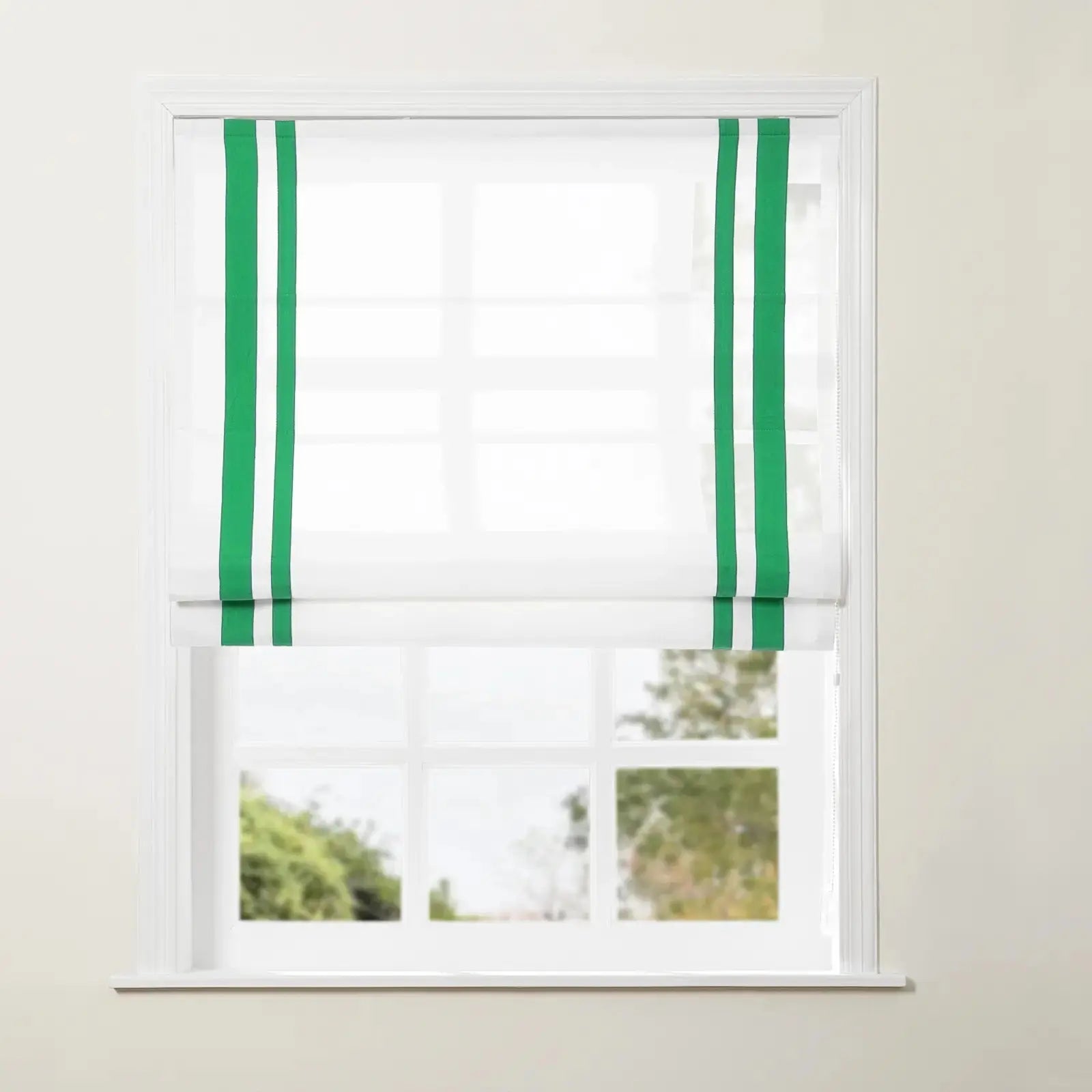 Tyrone Roman Shade with Border Cord Lift -TWOPAGES
