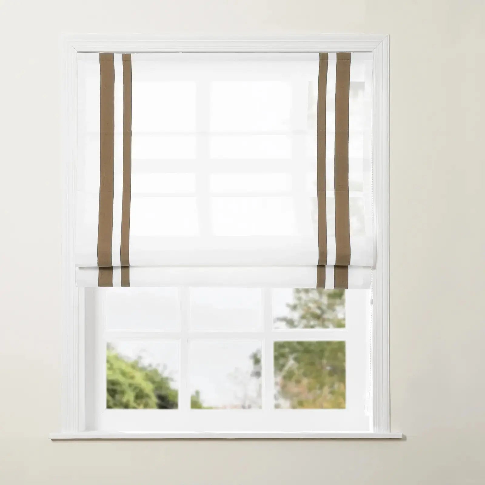 Tyrone Roman Shade with Border Cord Lift -TWOPAGES