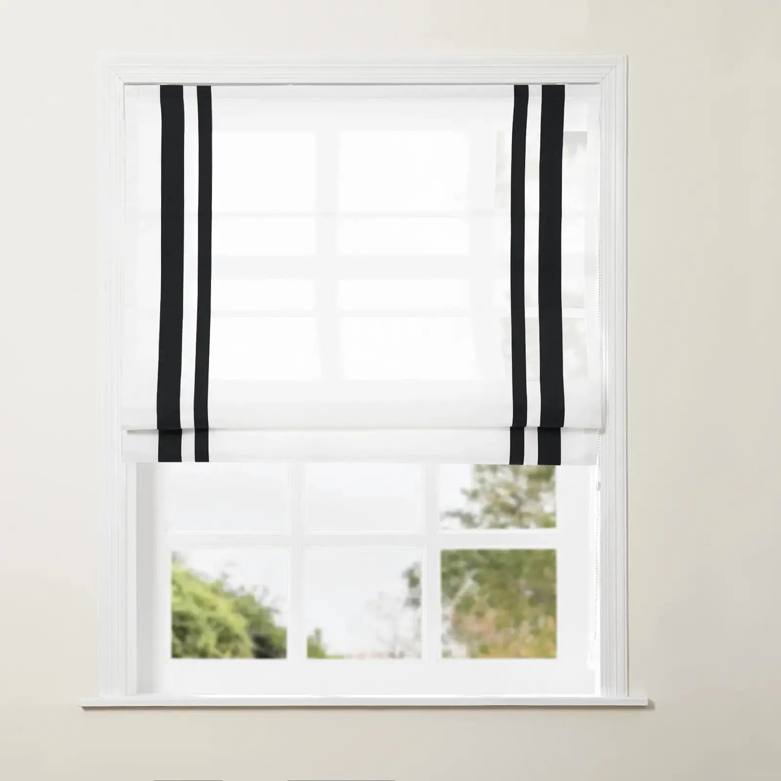 Tyrone Roman Shade with Border Cord Lift -TWOPAGES
