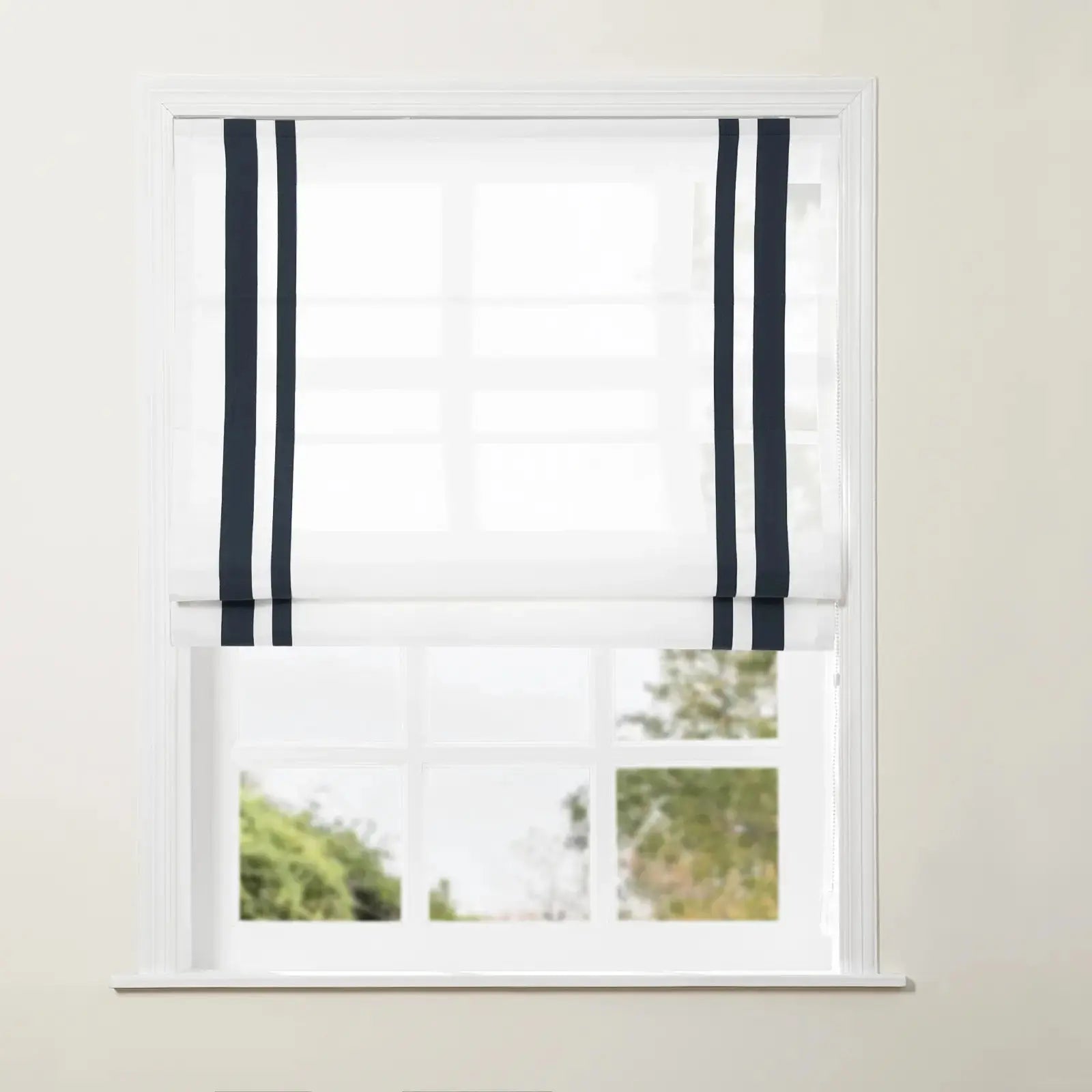 Tyrone Roman Shade with Border Cord Lift -TWOPAGES