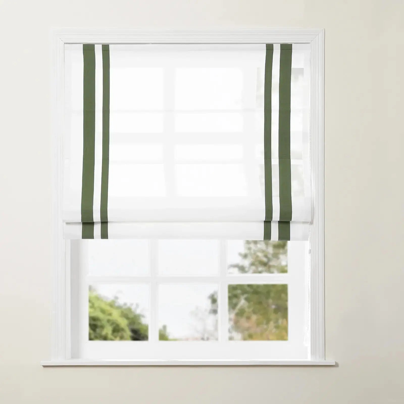 Tyrone Roman Shade with Border Cord Lift -TWOPAGES